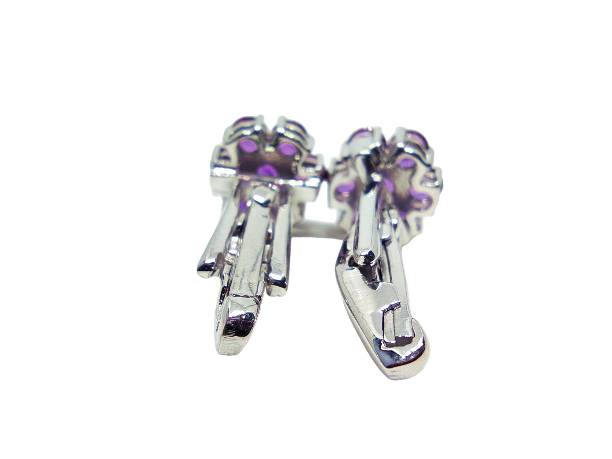 Mens Amethyst Cufflinks Sterling Silver Amethyst Men Flower Cufflinks February Birthstone Cufflinks Men Amethyst Cufflinks Groomsmen Cufflink