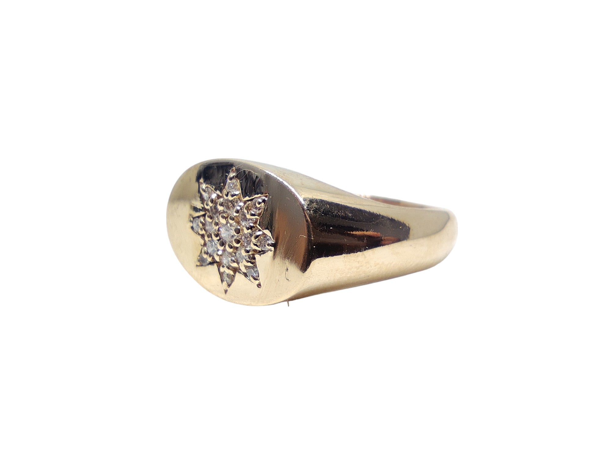 18K Gold Diamond Signet Ring Natural Diamond Signet Ring For Him Mens Diamond Signet Band 0.22 Ct VS Diamond Signet Band 18K Solid Gold Ring