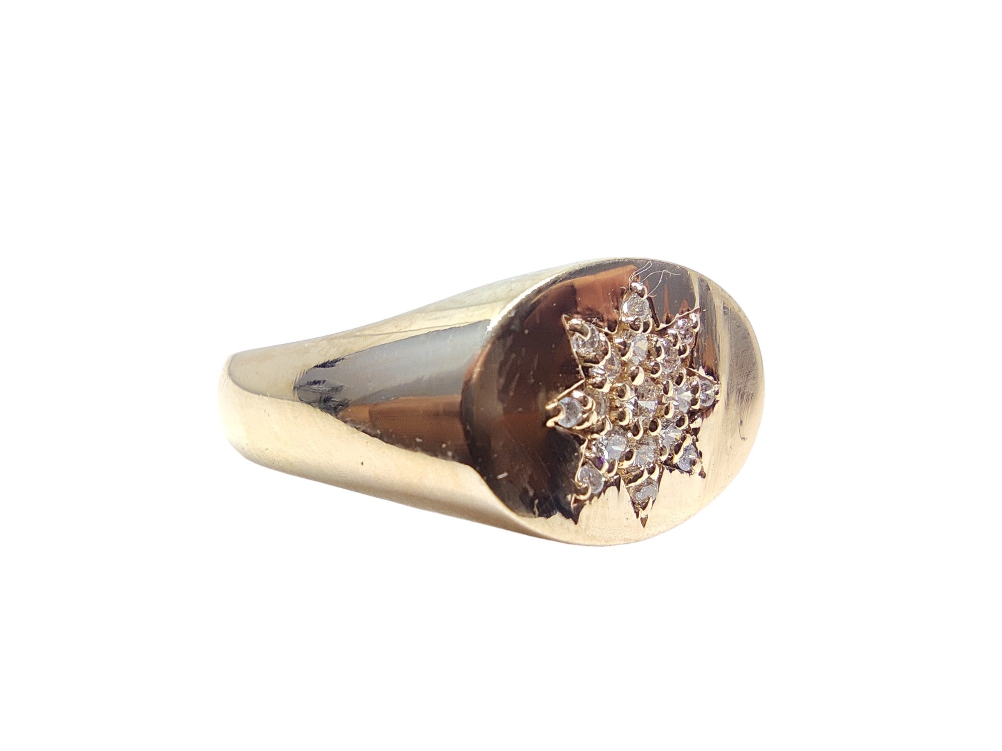 18K Gold Diamond Signet Ring Natural Diamond Signet Ring For Him Mens Diamond Signet Band 0.22 Ct VS Diamond Signet Band 18K Solid Gold Ring