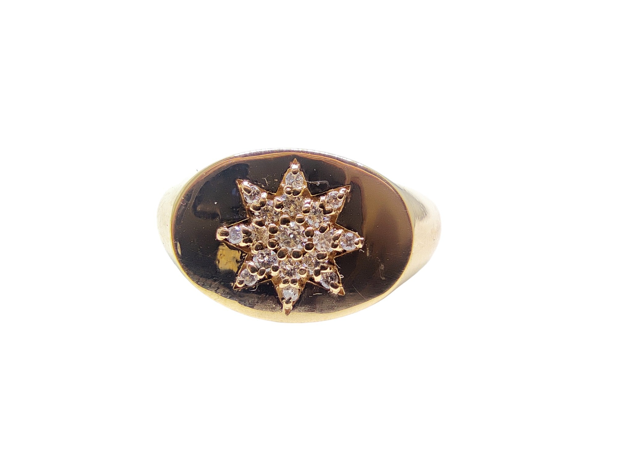 18K Gold Diamond Signet Ring Natural Diamond Signet Ring For Him Mens Diamond Signet Band 0.22 Ct VS Diamond Signet Band 18K Solid Gold Ring