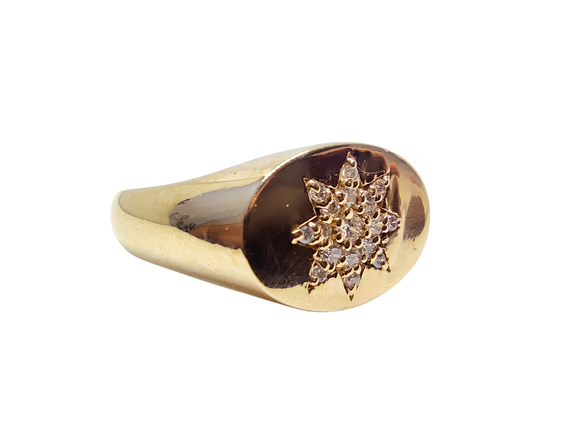 18K Gold Diamond Signet Ring Natural Diamond Signet Ring For Him Mens Diamond Signet Band 0.22 Ct VS Diamond Signet Band 18K Solid Gold Ring