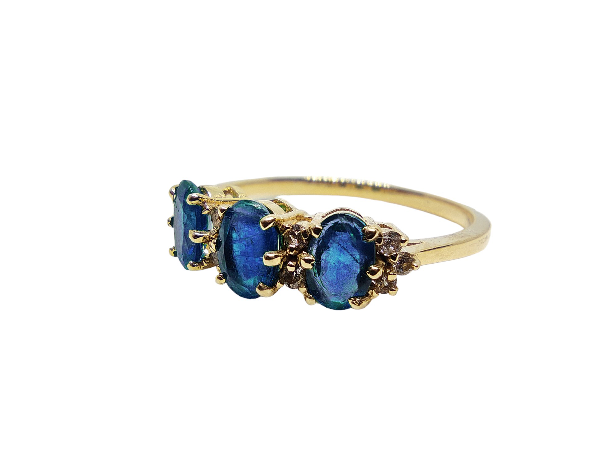 18K Gold Sapphire Ring High Quality Sapphire Engagement Ring Sapphire with Diamond Accents AAA Sapphire Diamond Wedding Ring September Birthstone Ring