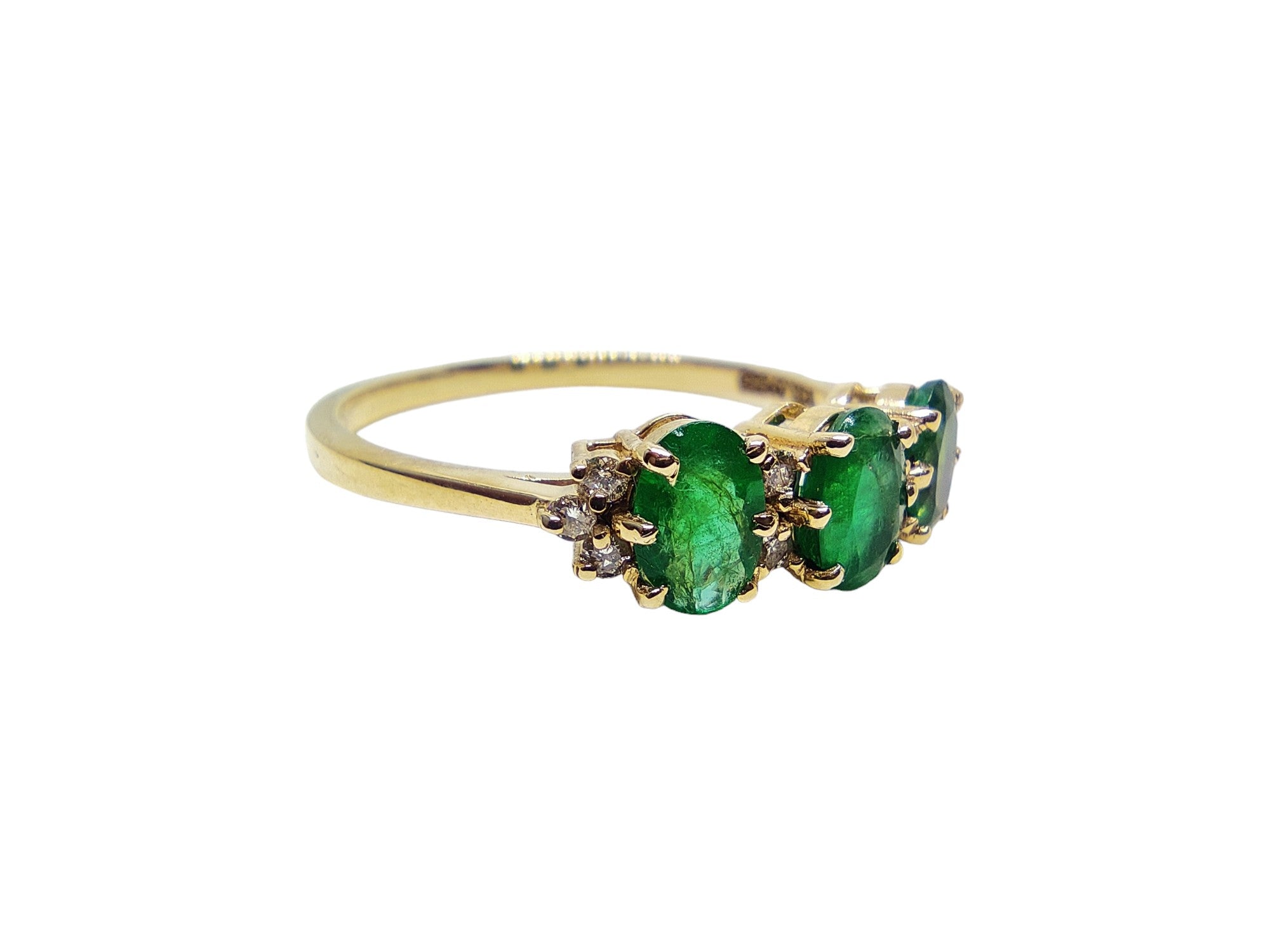18K Gold Emerald Ring High Quality Emerald Engagement Ring Emerald with Diamond Accents AAA Emerald Diamond Wedding Ring May Birthstone Ring