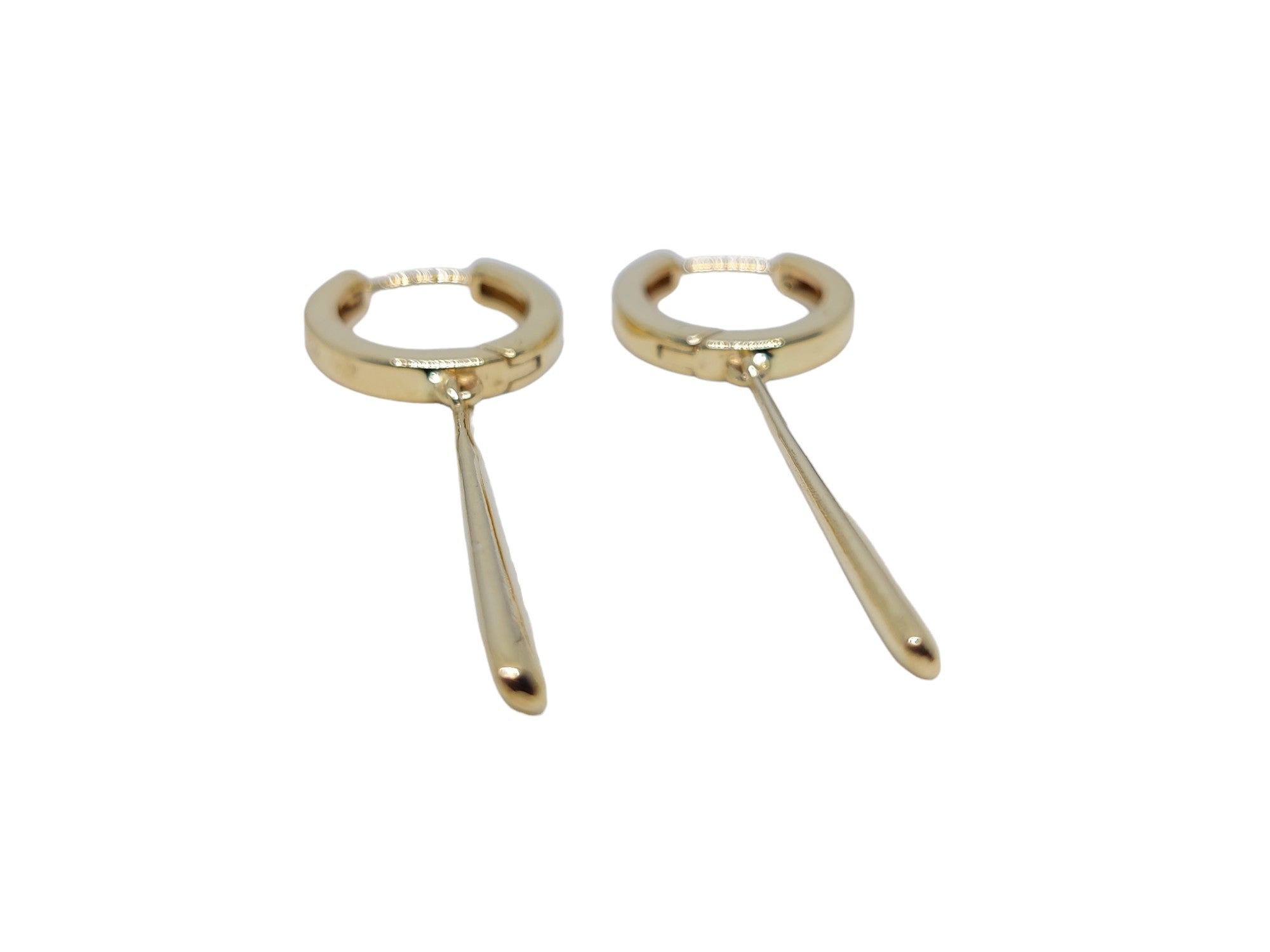 14K Gold Hoop Drop Earrings 14k Gold Drop Hoop Earrings For Her Stylish Gold Water Drop Earrings Zoro Earrings Solid Gold Drop Earrings