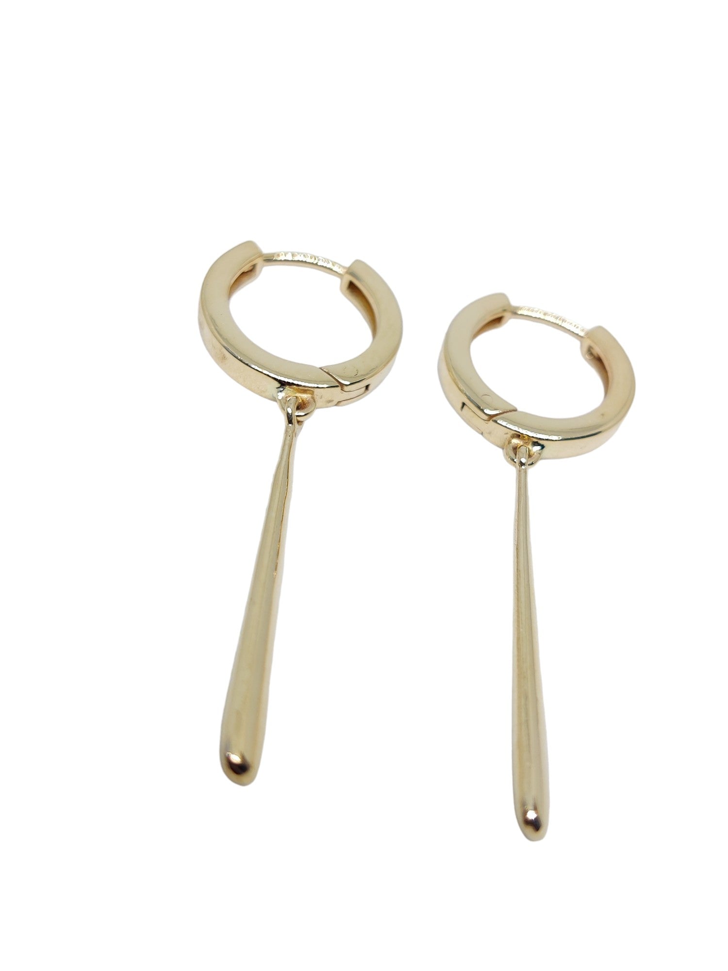 14K Gold Hoop Drop Earrings 14k Gold Drop Hoop Earrings For Her Stylish Gold Water Drop Earrings Zoro Earrings Solid Gold Drop Earrings