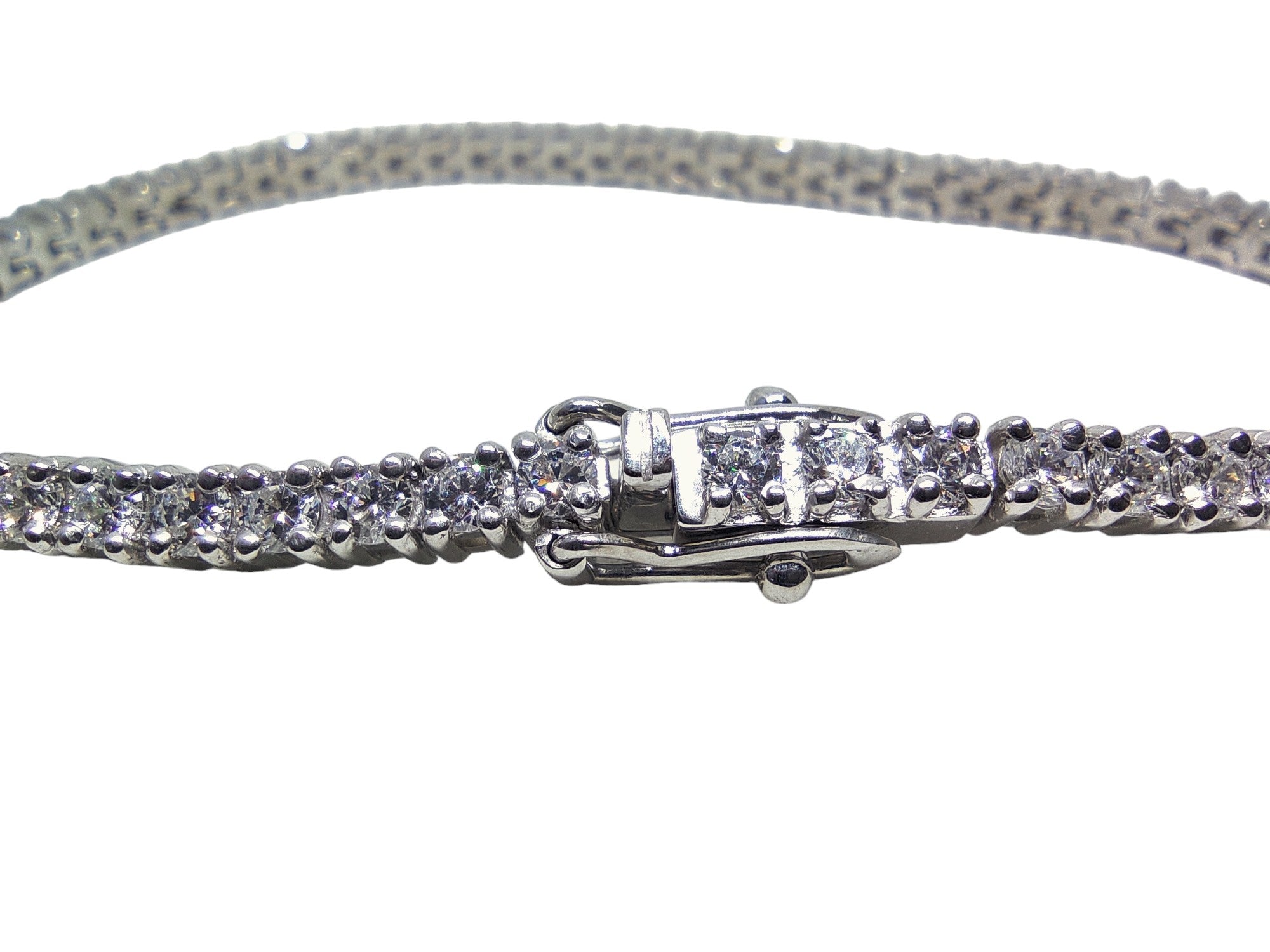 Tiny Moissanite Bracelet Sterling Silver Moissanite Tennis Bracelet 2 mm Round Moissanite Dainty Bracelet For Women Flawless VVS Moissanite