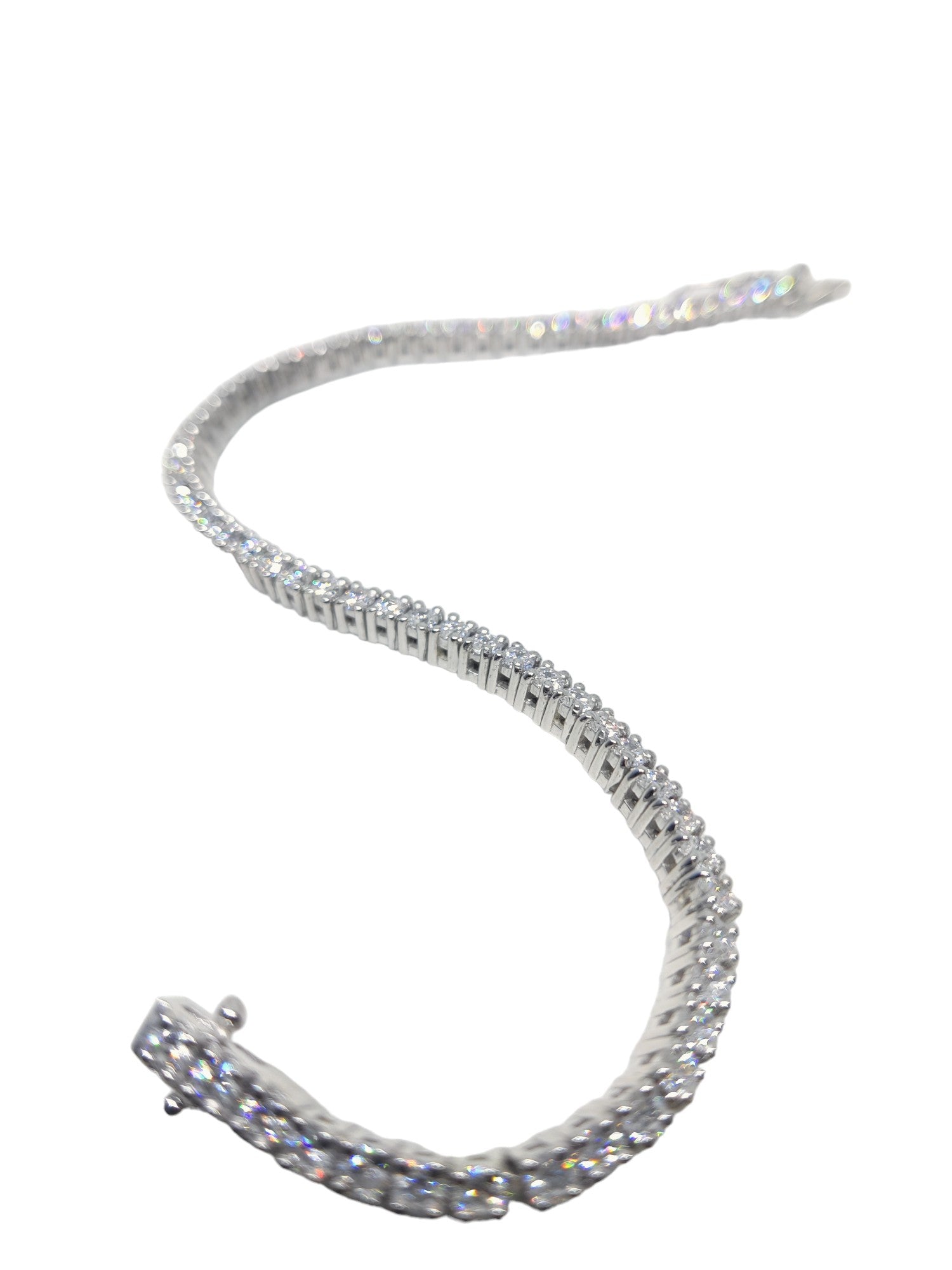 Tiny Moissanite Bracelet Sterling Silver Moissanite Tennis Bracelet 2 mm Round Moissanite Dainty Bracelet For Women Flawless VVS Moissanite