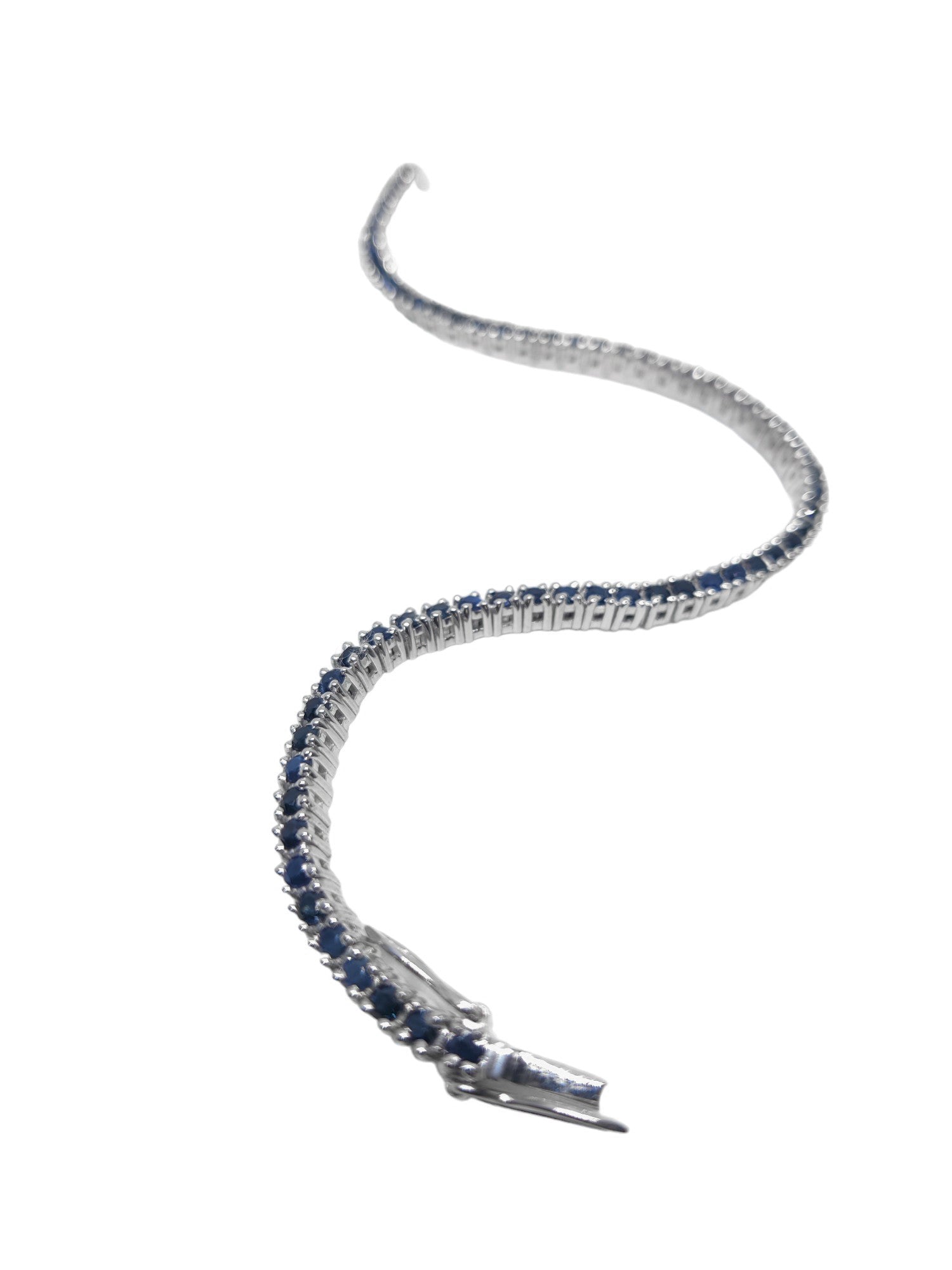 Tiny Sapphire Bracelet Sterling Silver Blue Sapphire Tennis Bracelet Round Sapphire Dainty Bracelet For Women September Birthstone Bracelet