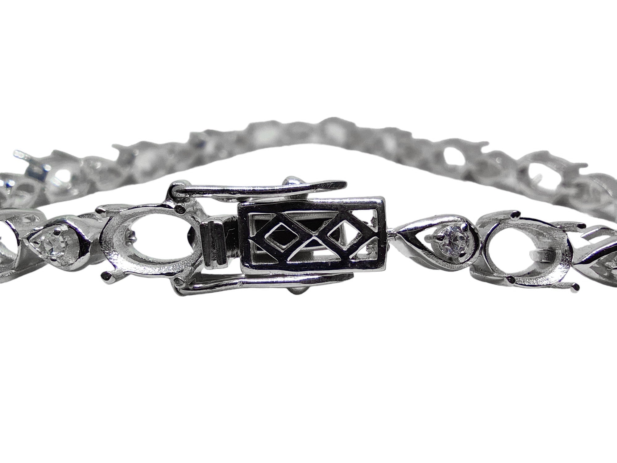 Silver Bridal 5x7 mm Oval Silver Semi Mount Bracelet Bridal Bracelet Blanks 925 Silver 5x7 mm Oval Bracelet Settings Tennis Bracelet Blanks