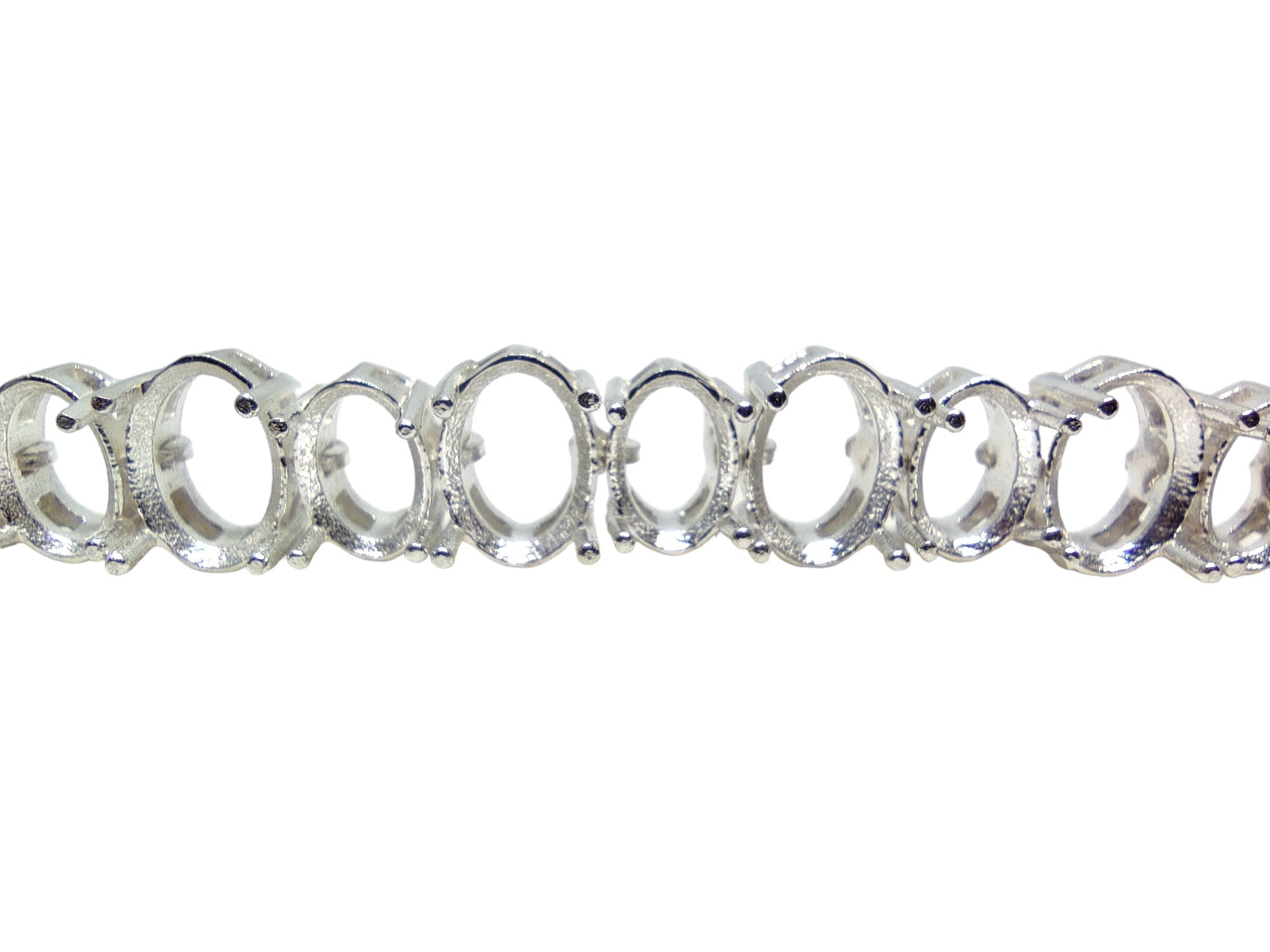 Bridal Designer Bracelet 6x8,5x7,4x6 mm Oval Bracelet Blank Setting 925 Silver Semi Mount Bracelet Mounting Oval Silver Mountings