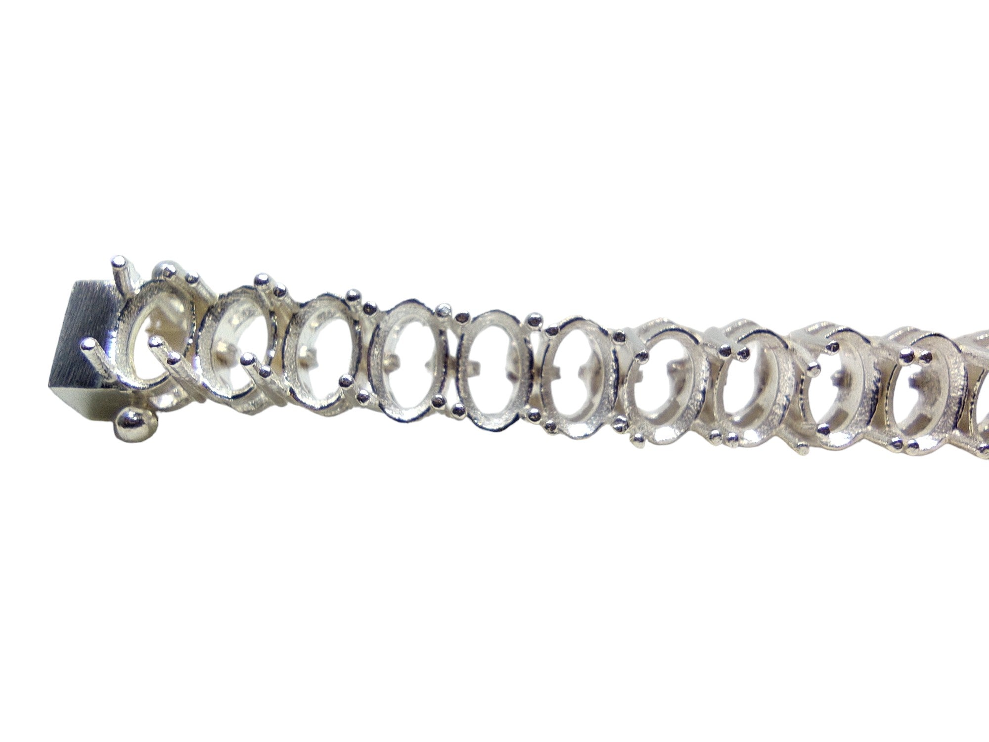 Bridal Designer Bracelet 6x8,5x7,4x6 mm Oval Bracelet Blank Setting 925 Silver Semi Mount Bracelet Mounting Oval Silver Mountings
