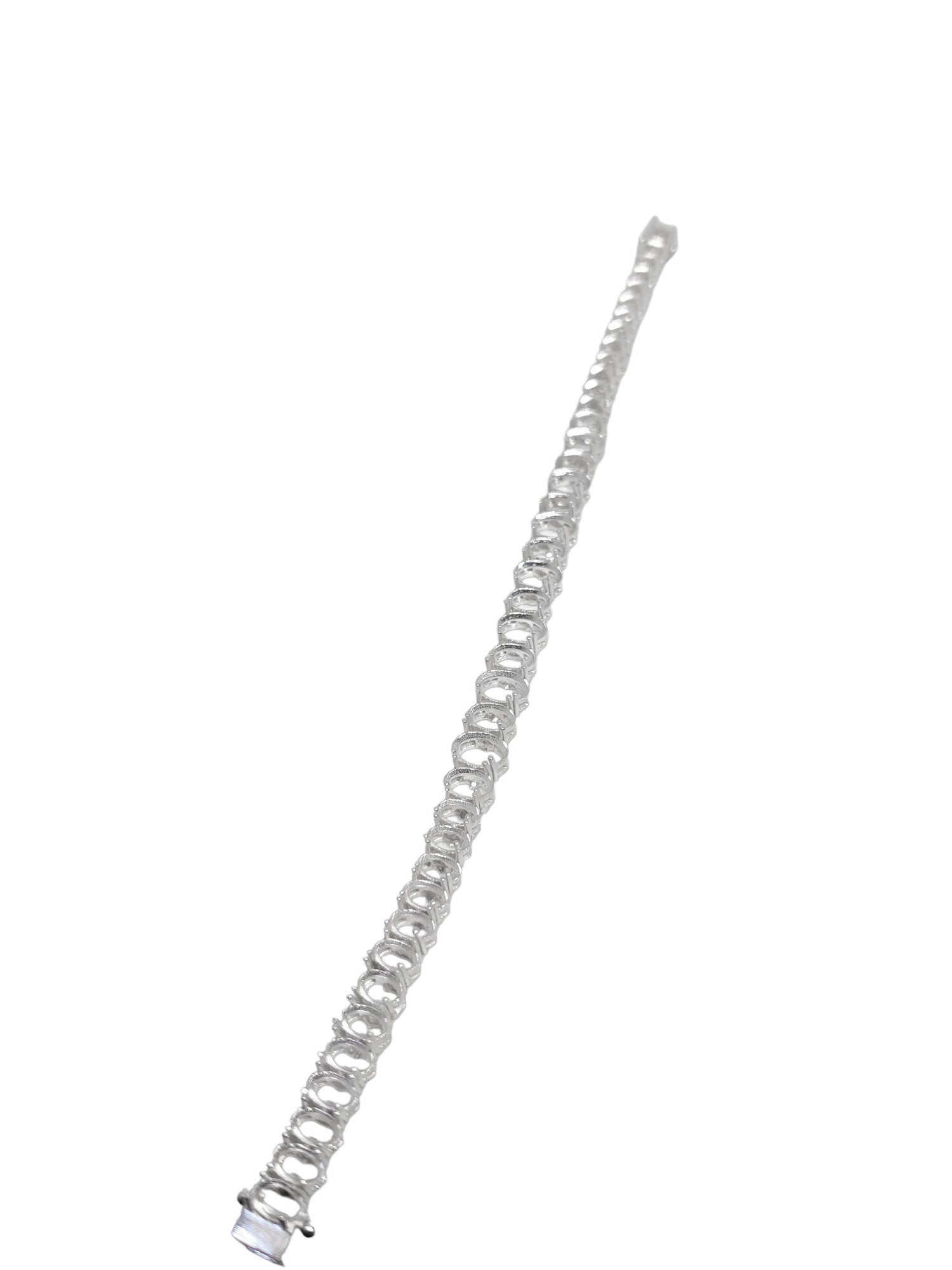 Bridal Designer Bracelet 6x8,5x7,4x6 mm Oval Bracelet Blank Setting 925 Silver Semi Mount Bracelet Mounting Oval Silver Mountings