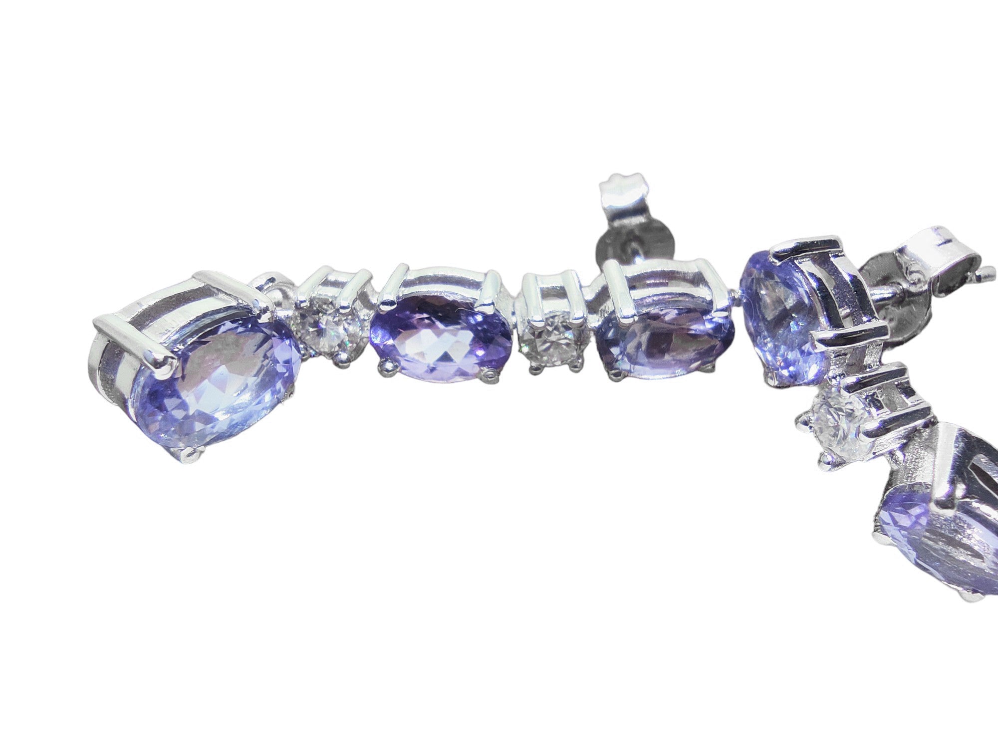 AAA Tanzanite Drop Earrings 925 Sterling Silver Tanzanite Stud Earrings For Her Silver Tanzanite Bridal Earrings December Birthstone Earring