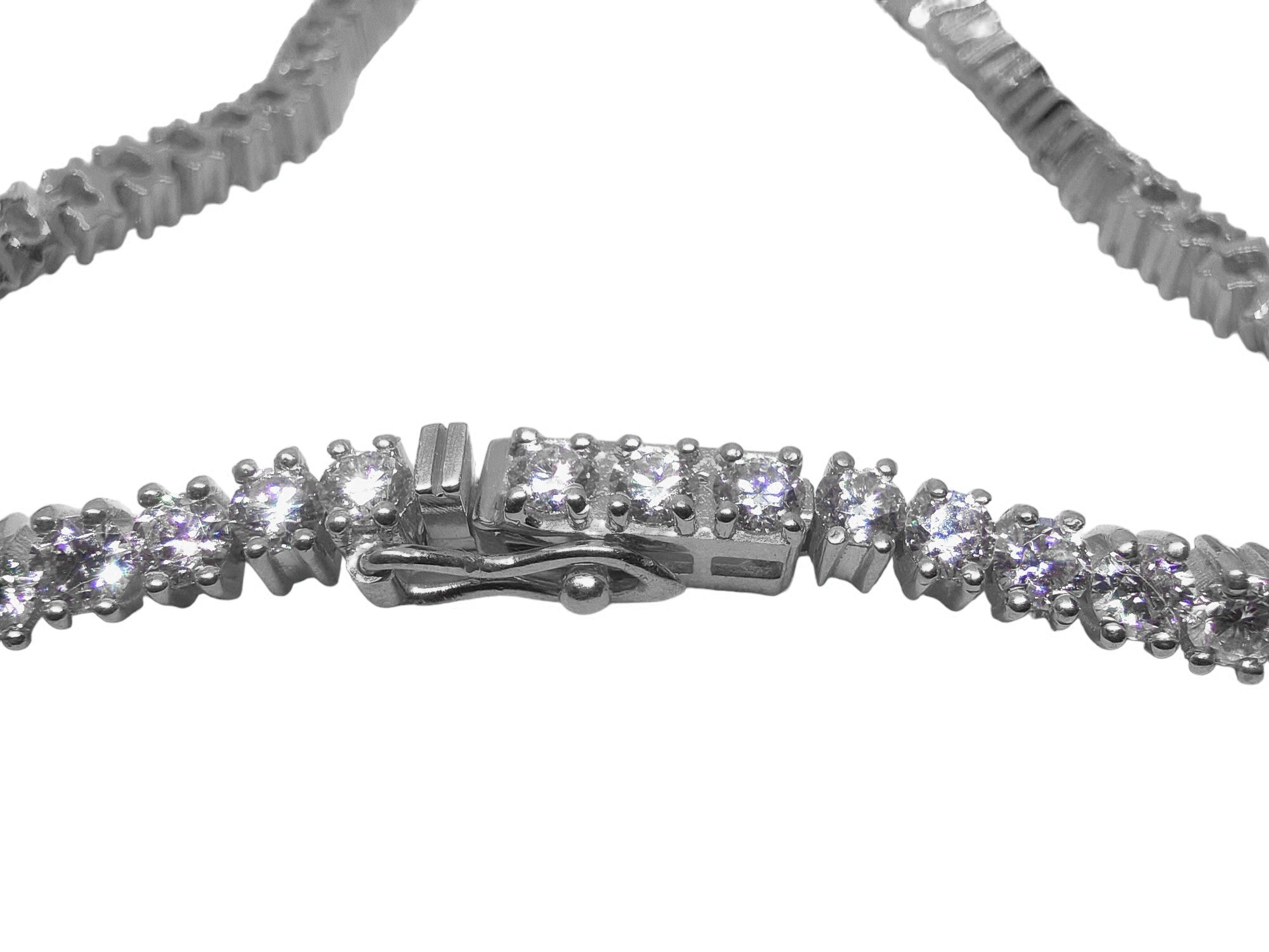 Moissanite Bridal Tennis Chain Moissanite Bridal Necklace Sterling Silver Moissanite Graduation Necklace For Her Moissanite Wedding Necklace