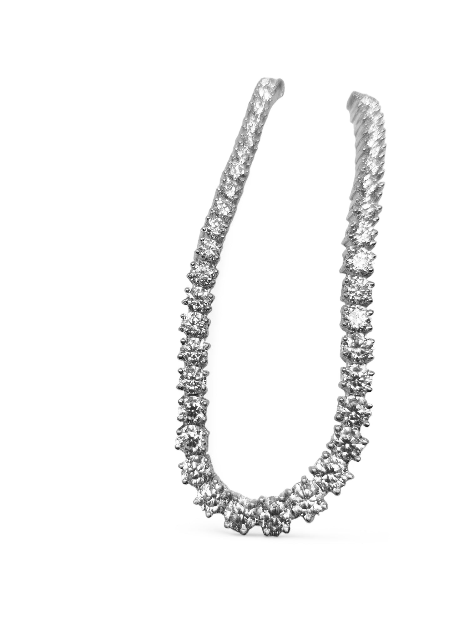 Moissanite Bridal Tennis Chain Moissanite Bridal Necklace Sterling Silver Moissanite Graduation Necklace For Her Moissanite Wedding Necklace