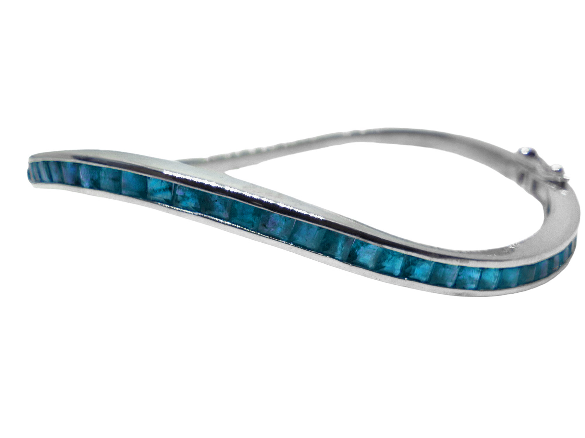 Silver Mens London Blue Topaz Bangle Bracelet Natural London Blue Topaz Bangle Men High Quality London Blue Topaz Bangle Bracelet For Men 925 Silver Blue Topaz Bracelet Men