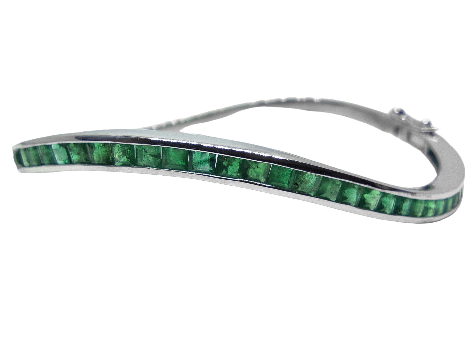 Silver Mens Emerald Bangle Bracelet Natural Emerald Bangle Men High Quality Emerald Bracelet For Men 925 Silver Green Emerald Bracelet Men