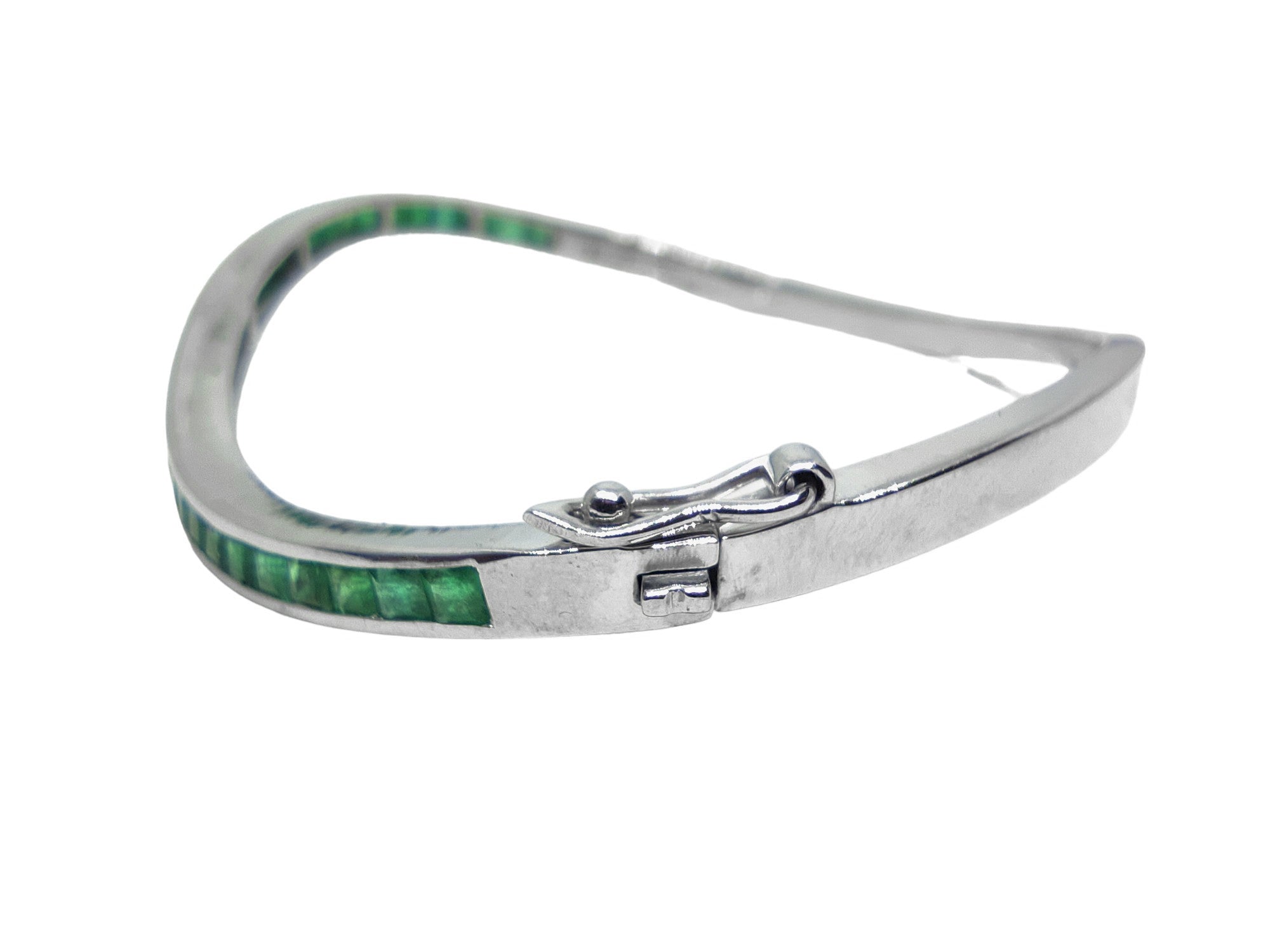 Silver Mens Emerald Bangle Bracelet Natural Emerald Bangle Men High Quality Emerald Bracelet For Men 925 Silver Green Emerald Bracelet Men