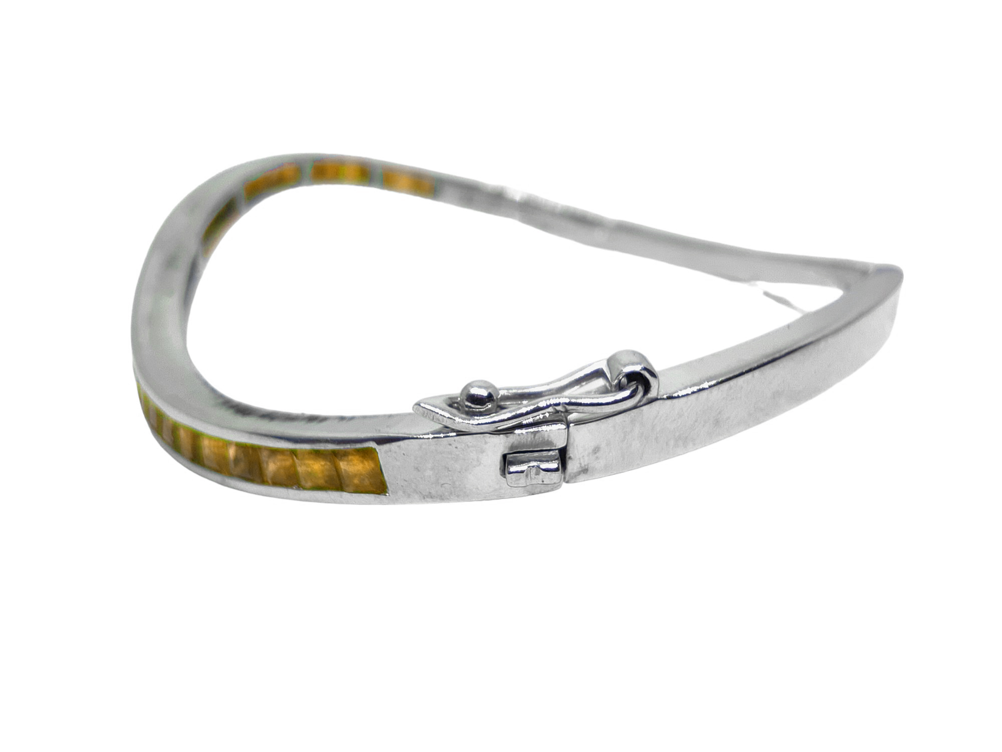 Silver Mens Citrine Bangle Bracelet Natural Citrine Bangle Men High Quality Citrine Bangle Bracelet For Men 925 Silver Citrine Bracelet Men