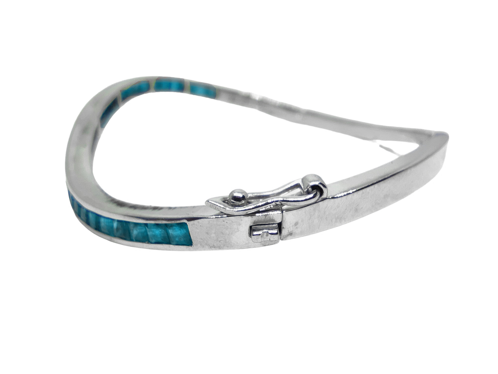 Silver Mens London Blue Topaz Bangle Bracelet Natural London Blue Topaz Bangle Men High Quality London Blue Topaz Bangle Bracelet For Men 925 Silver Blue Topaz Bracelet Men