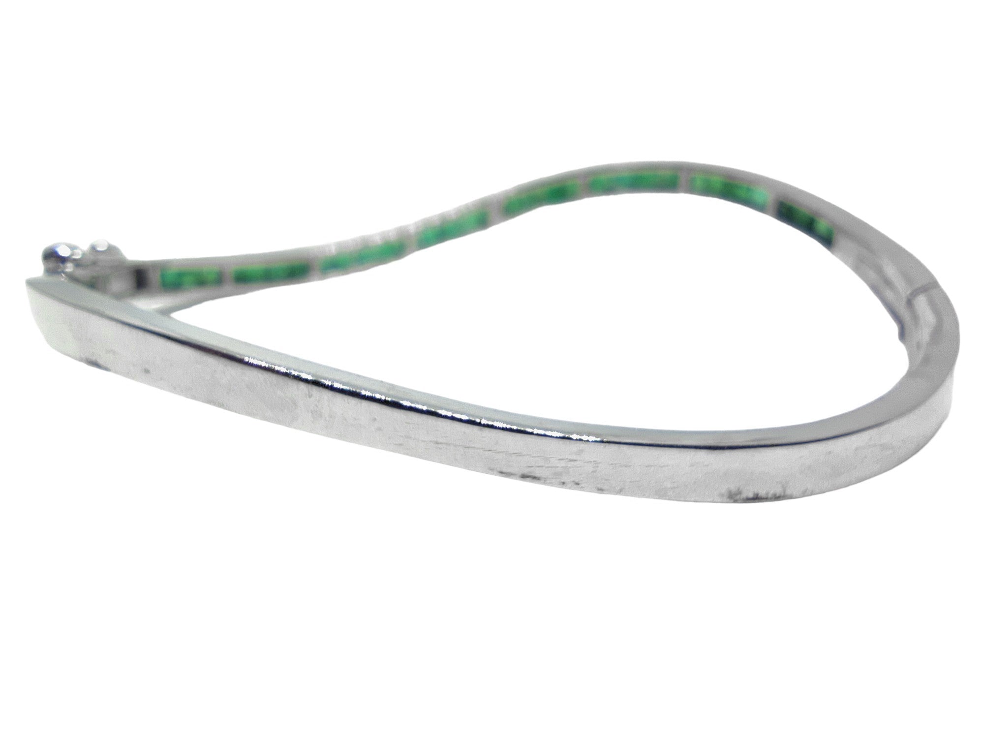 Silver Mens Emerald Bangle Bracelet Natural Emerald Bangle Men High Quality Emerald Bracelet For Men 925 Silver Green Emerald Bracelet Men