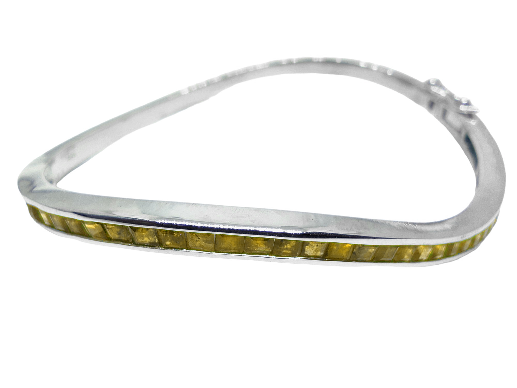 Silver Mens Citrine Bangle Bracelet Natural Citrine Bangle Men High Quality Citrine Bangle Bracelet For Men 925 Silver Citrine Bracelet Men