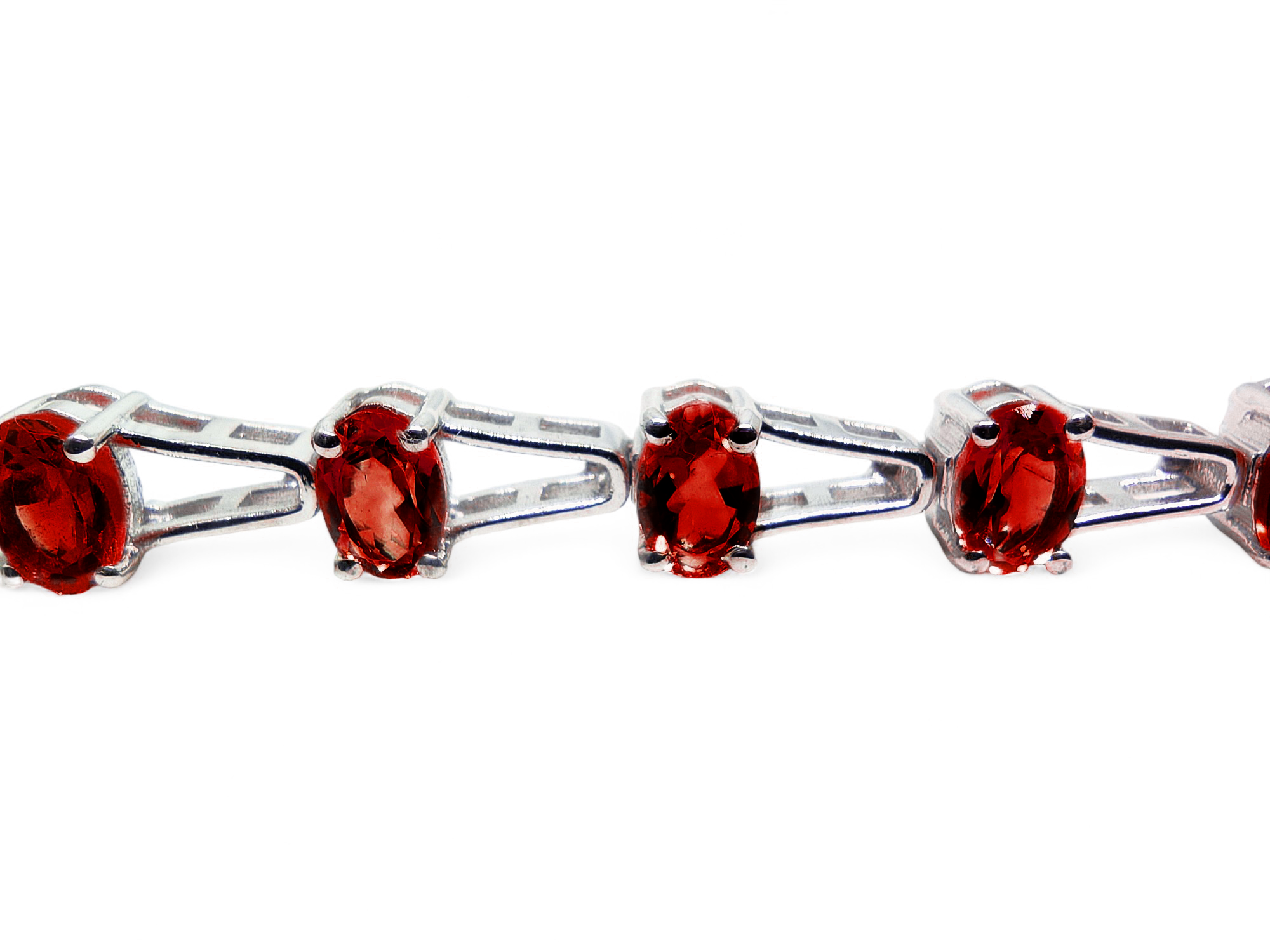 925 Sterling Silver Garnet Bridal Bracelet Natural Garnet Bridal Bracelet Trendy Garnet Silver Bracelet January Birthstone Bracelet