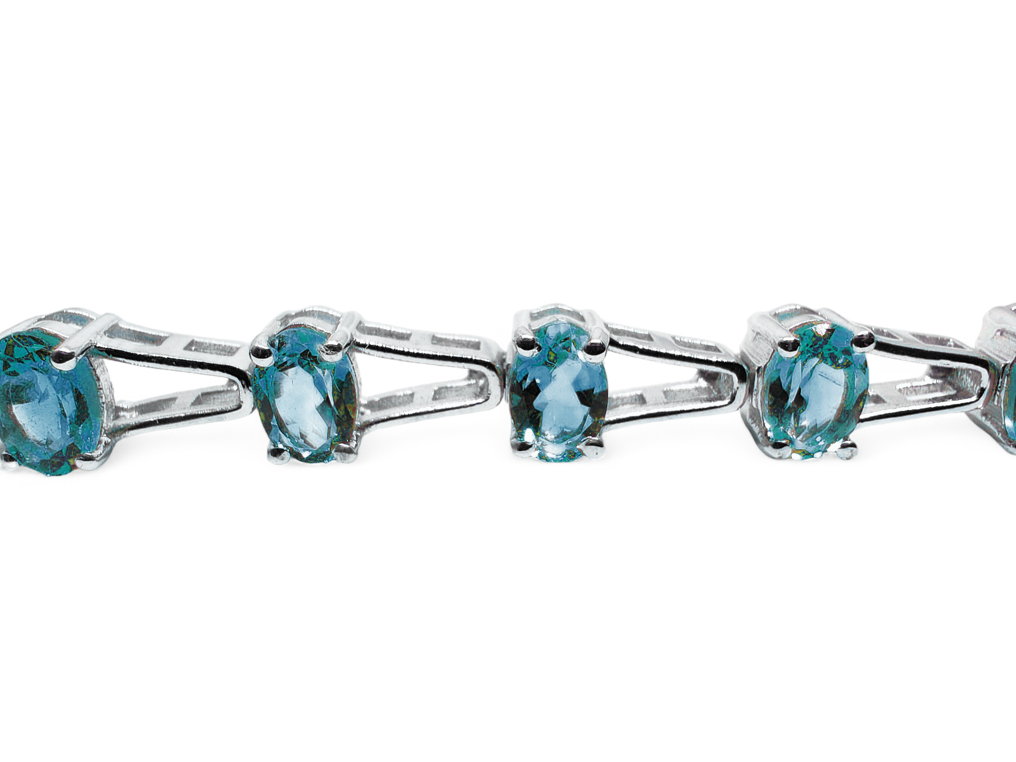 925 Sterling Silver Swiss Blue Topaz Bridal Bracelet Natural Blue Topaz Bridal Bracelet Trendy Swiss Topaz Silver Bracelet August Birthstone Bracelet