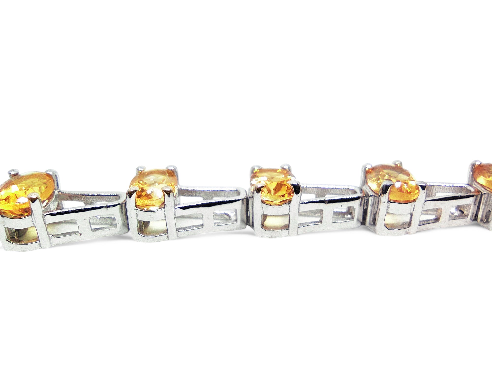 925 Sterling Silver Citrine Bridal Bracelet Natural Citrine Bridal Bracelet Trendy Citrine Silver Bracelet November Birthstone Bracelet