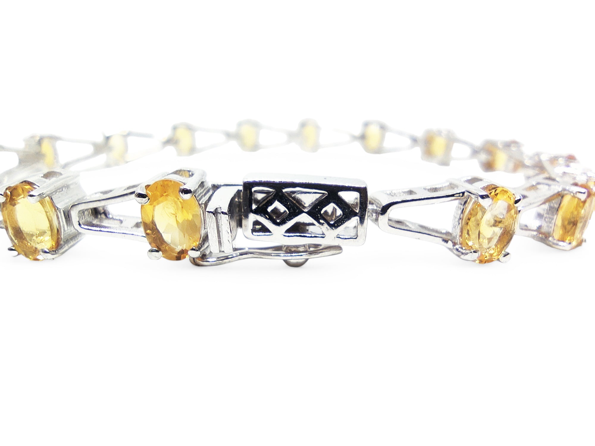 925 Sterling Silver Citrine Bridal Bracelet Natural Citrine Bridal Bracelet Trendy Citrine Silver Bracelet November Birthstone Bracelet