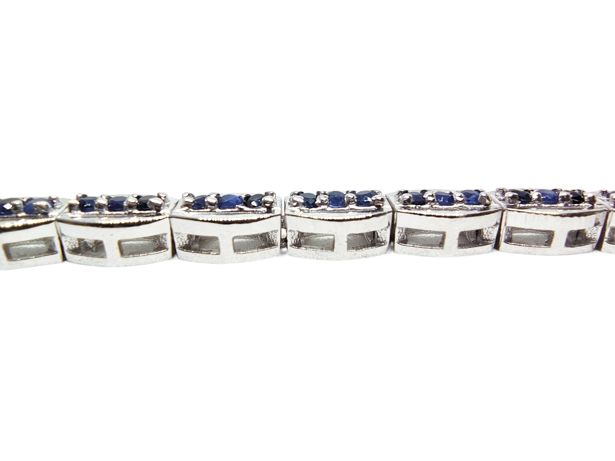 Silver Blue Sapphire Bracelet Dainty Blue Sapphire Bracelet September Birthstone Bracelet Anniversary Gift For Her