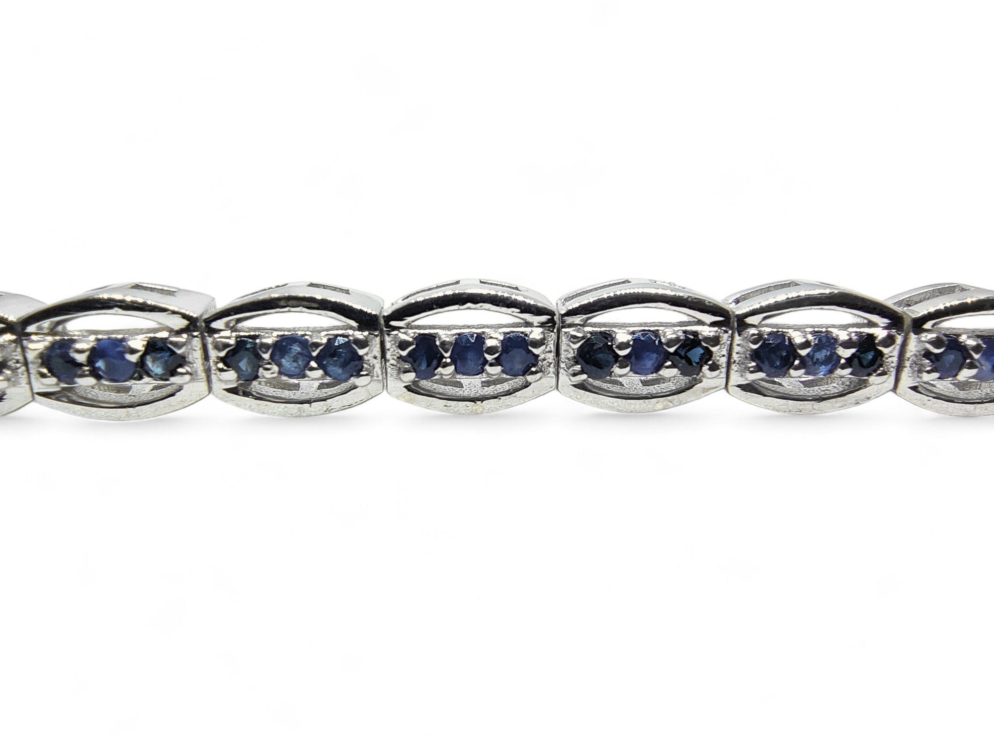 Silver Blue Sapphire Bracelet Dainty Blue Sapphire Bracelet September Birthstone Bracelet Anniversary Gift For Her