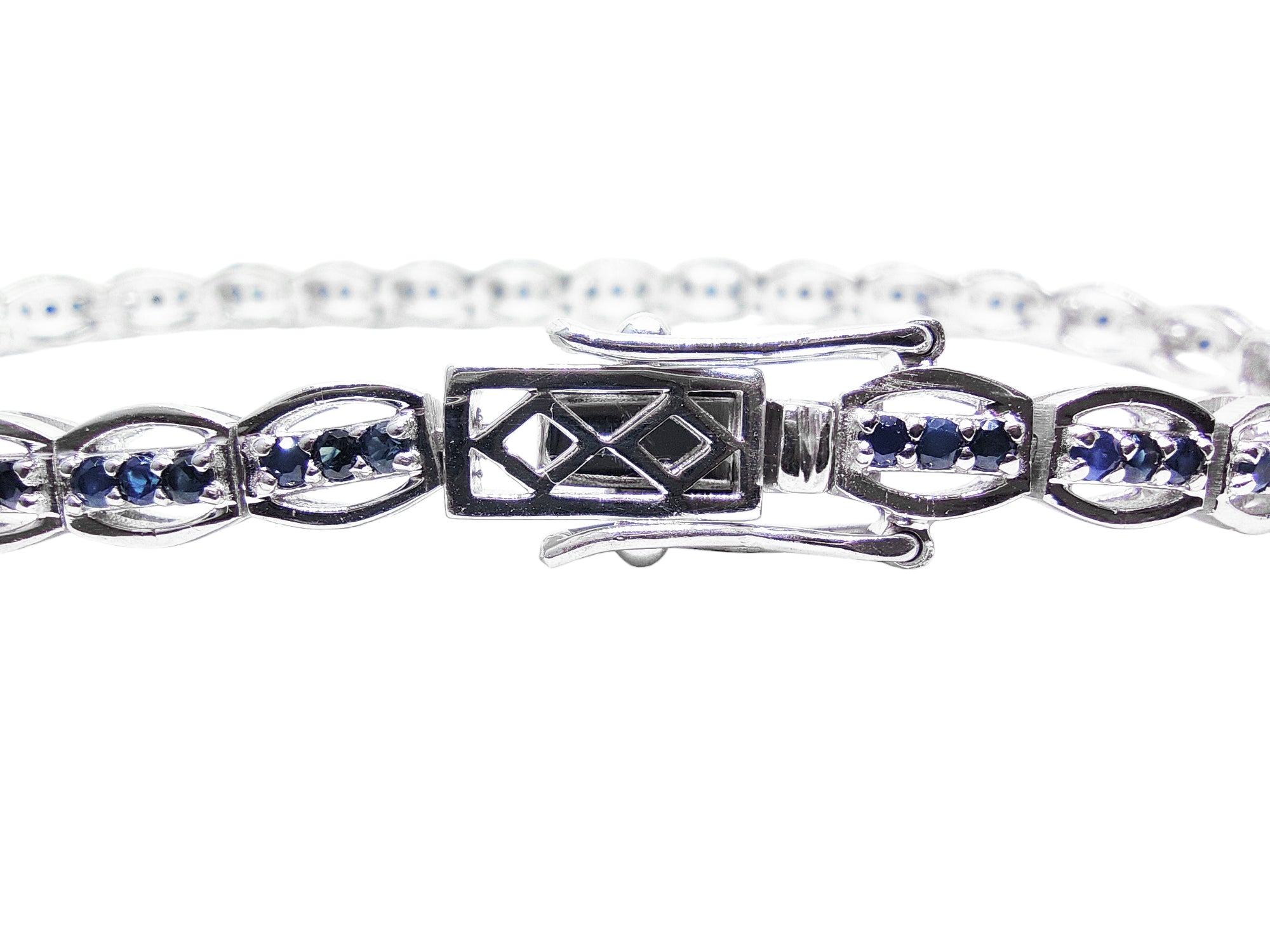 Silver Blue Sapphire Bracelet Dainty Blue Sapphire Bracelet September Birthstone Bracelet Anniversary Gift For Her