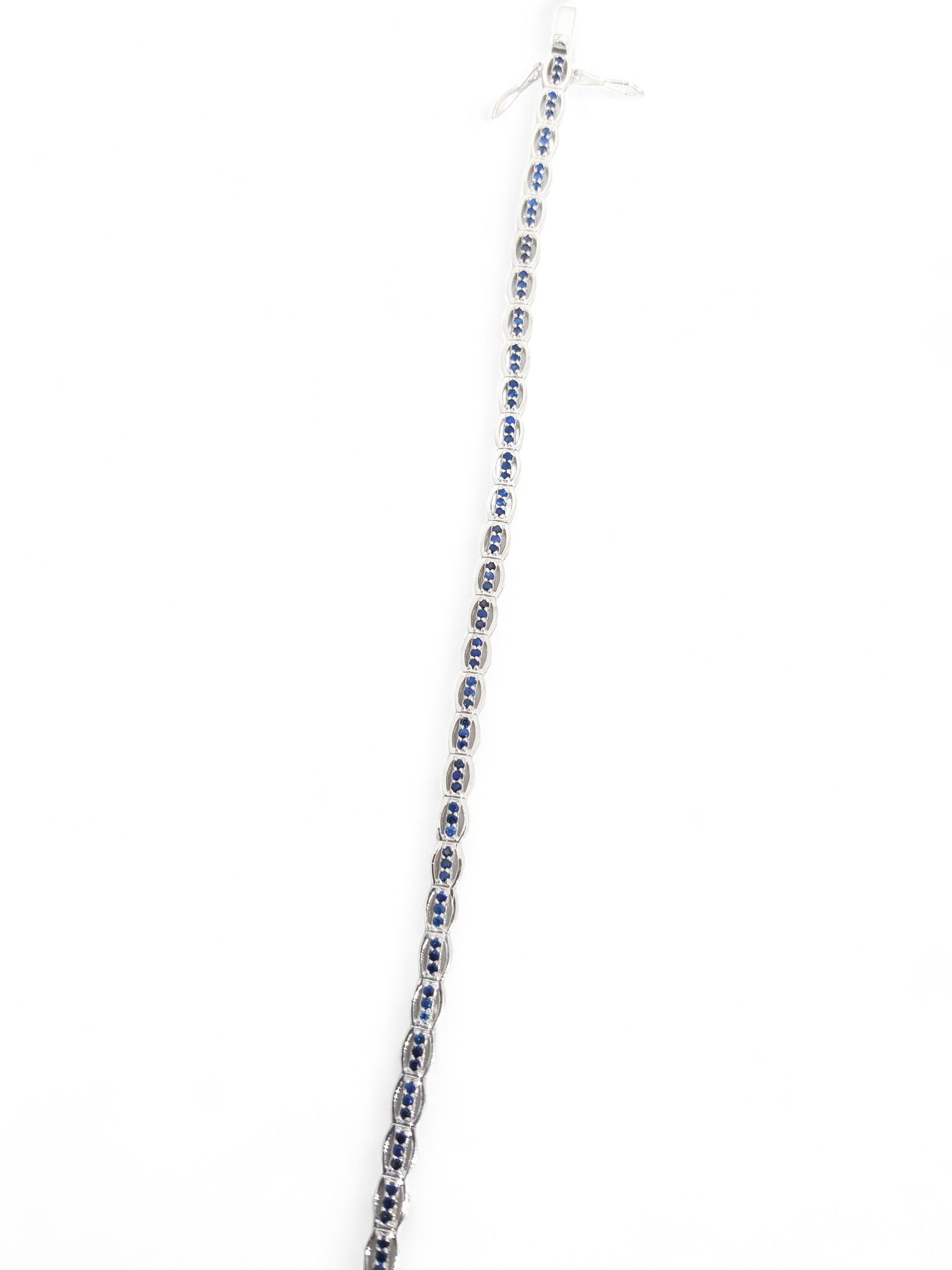 Silver Blue Sapphire Bracelet Dainty Blue Sapphire Bracelet September Birthstone Bracelet Anniversary Gift For Her