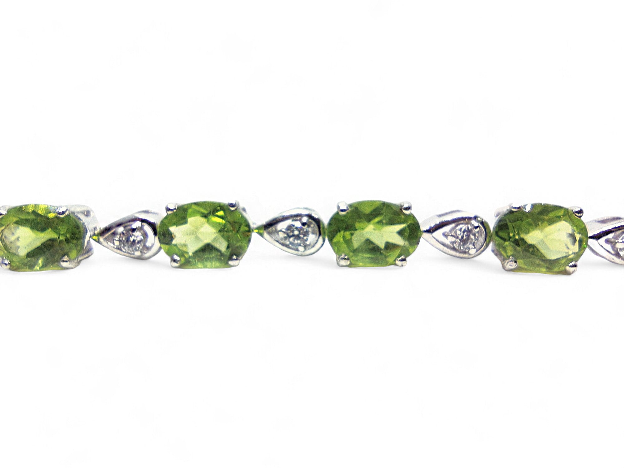 925 Silver Peridot Bracelet Natural Peridot Moissanite Bracelet Bridal Peridot Bracelet August Birthstone Bracelet Green Peridot Bracelet