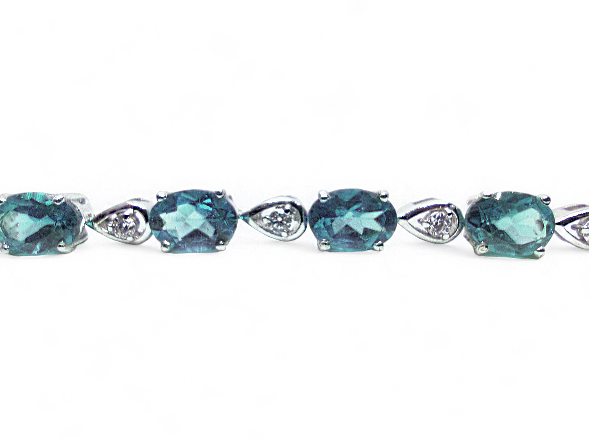 925 Silver Swiss Blue Topaz Bracelet Natural Blue Topaz Moissanite Bracelet Bridal Blue Topaz Bracelet November Birthstone Bracelet Swiss Blue Topaz Bracelet