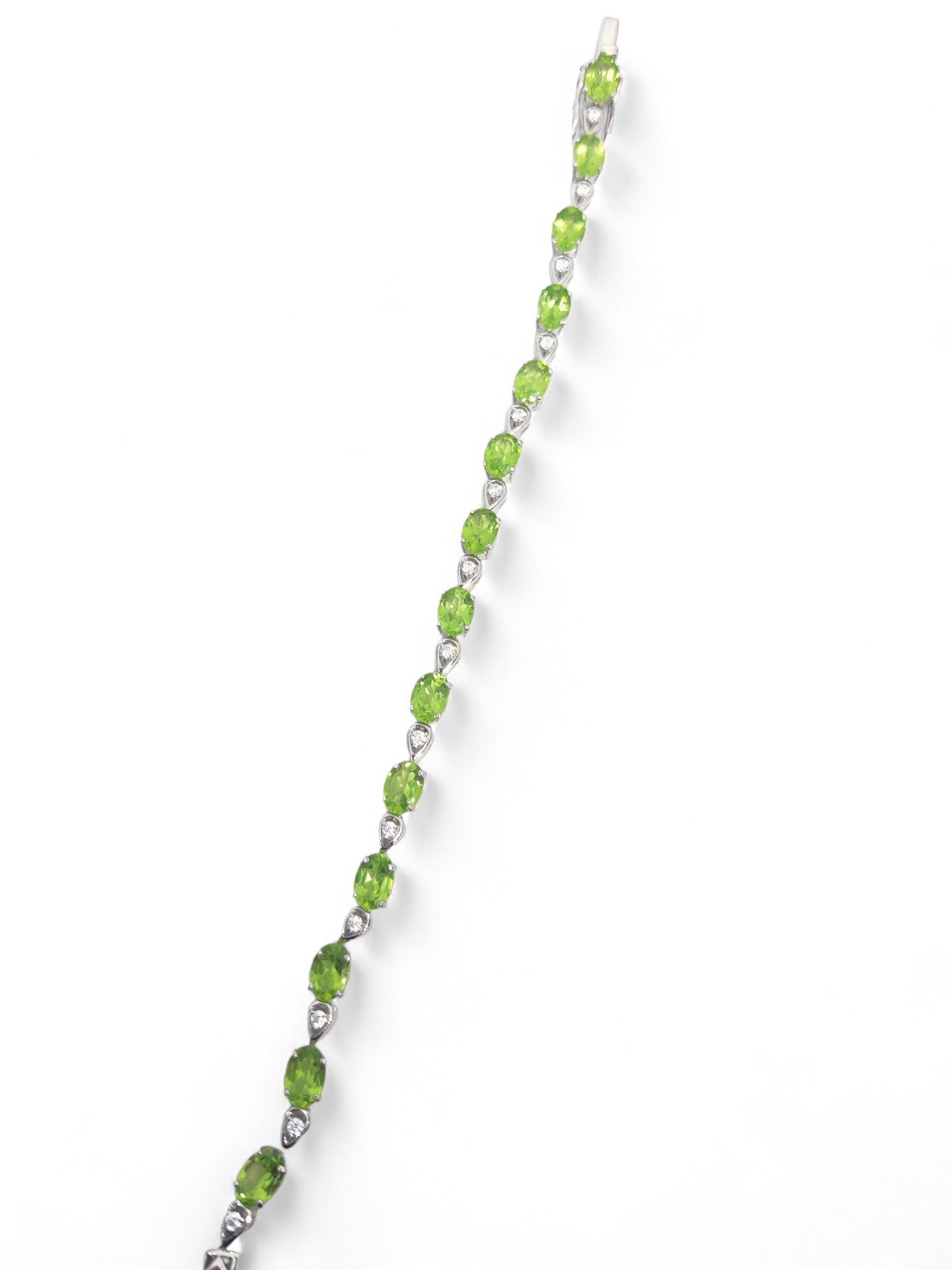 925 Silver Peridot Bracelet Natural Peridot Moissanite Bracelet Bridal Peridot Bracelet August Birthstone Bracelet Green Peridot Bracelet
