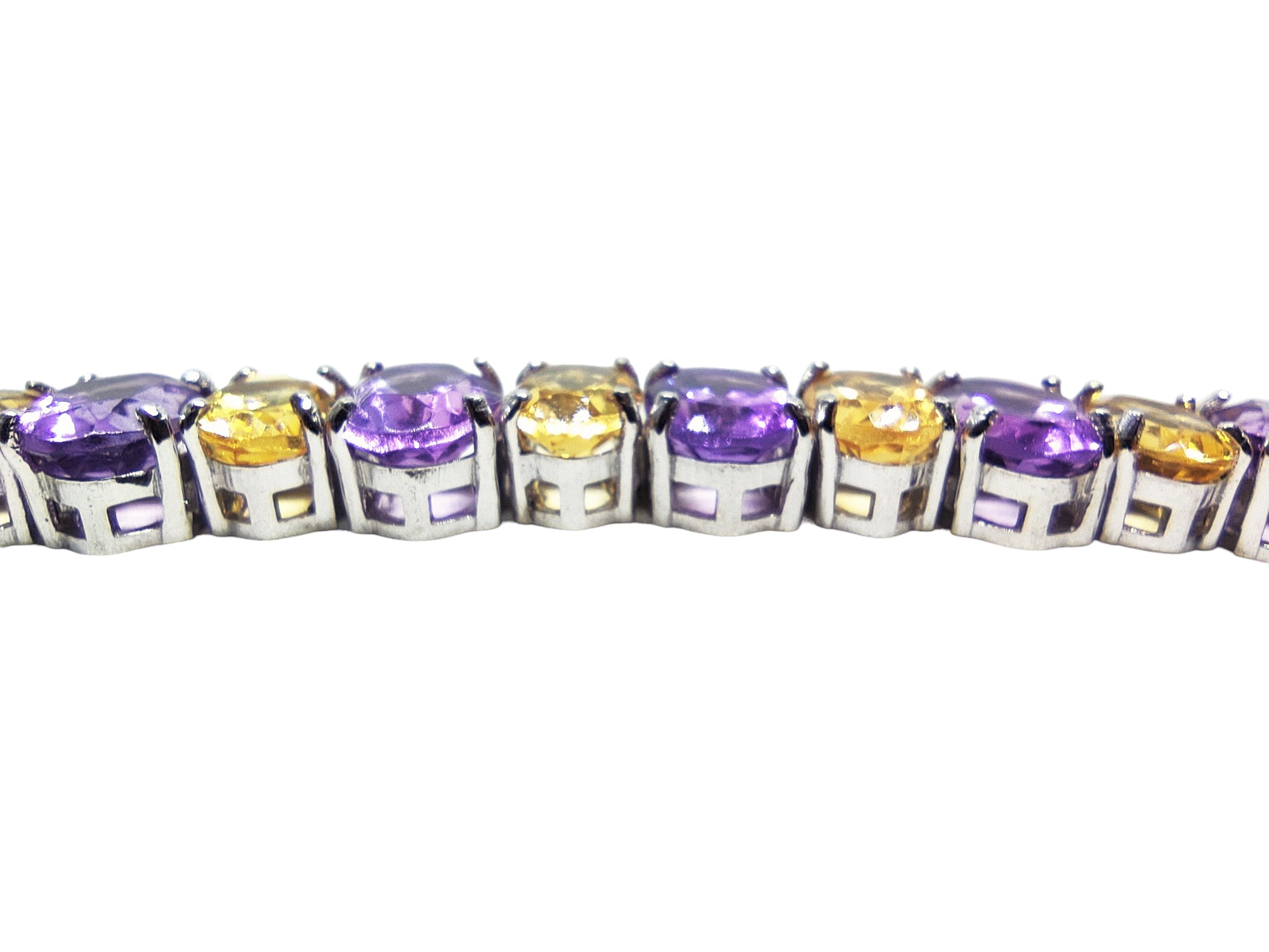 Silver Multistone Bracelet Citrine Amethyst Peridot Bracelet Natural Multi Gemstone Bracelet February November August Birthstone Bracelet