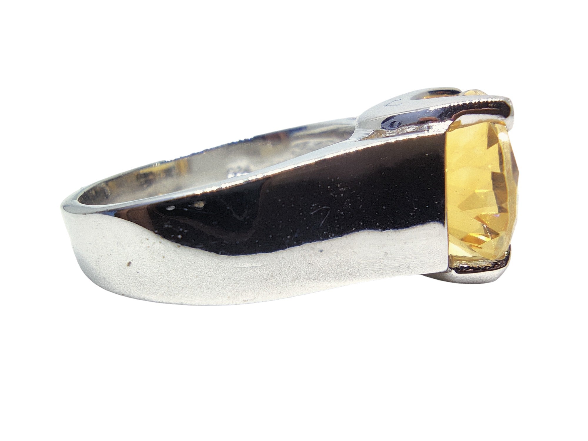 Big Citrine Cocktail Ring 925 Silver Citrine Statement Ring Big Mens Ring 925 Sterling Silver Citrine Birthstone Ring For Mens