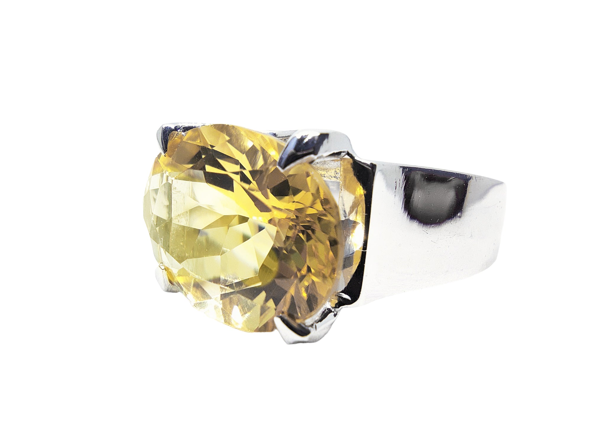 Big Citrine Cocktail Ring 925 Silver Citrine Statement Ring Big Mens Ring 925 Sterling Silver Citrine Birthstone Ring For Mens