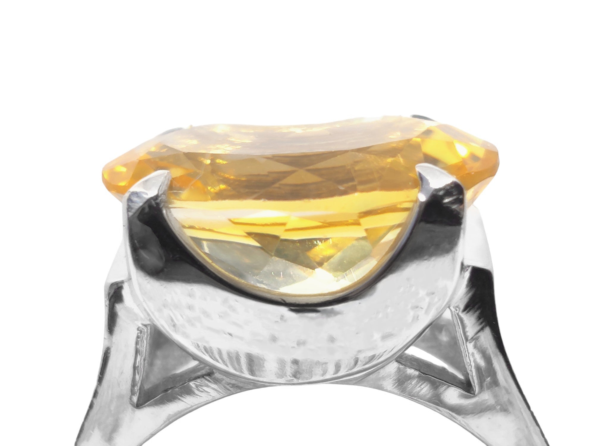 Big Citrine Cocktail Ring 925 Silver Citrine Statement Ring Big Mens Ring 925 Sterling Silver Citrine Birthstone Ring For Mens