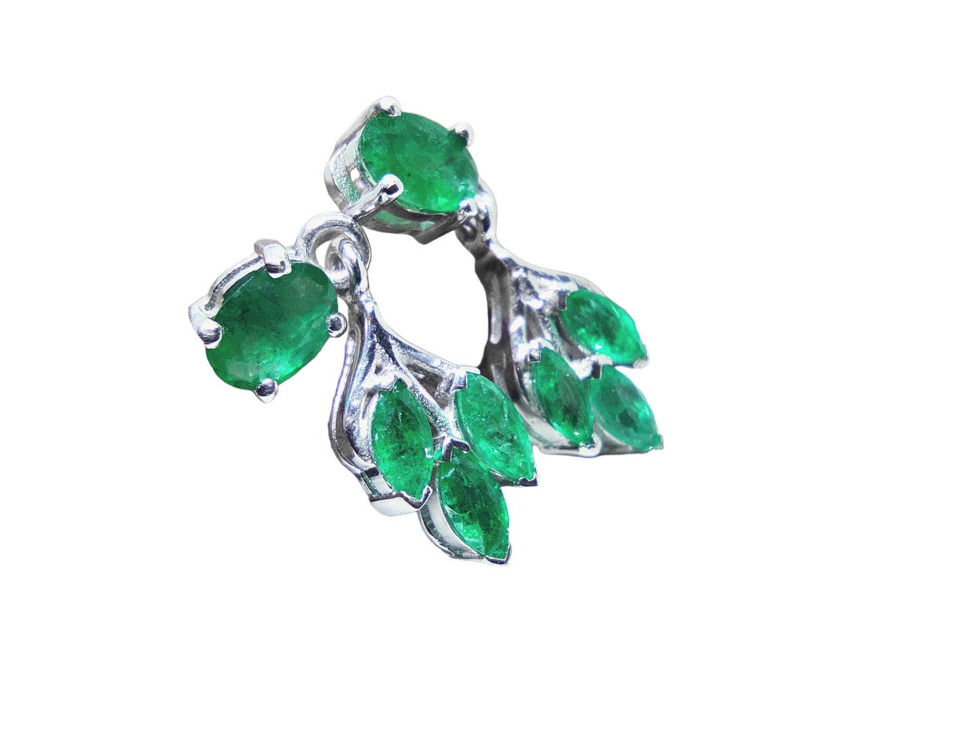 High Quality Emerald Earrings Natural Zambian Emerald Earrings 925 Sterling Silver Emerald Stud Earrings May Birthstone Bridal Earrings