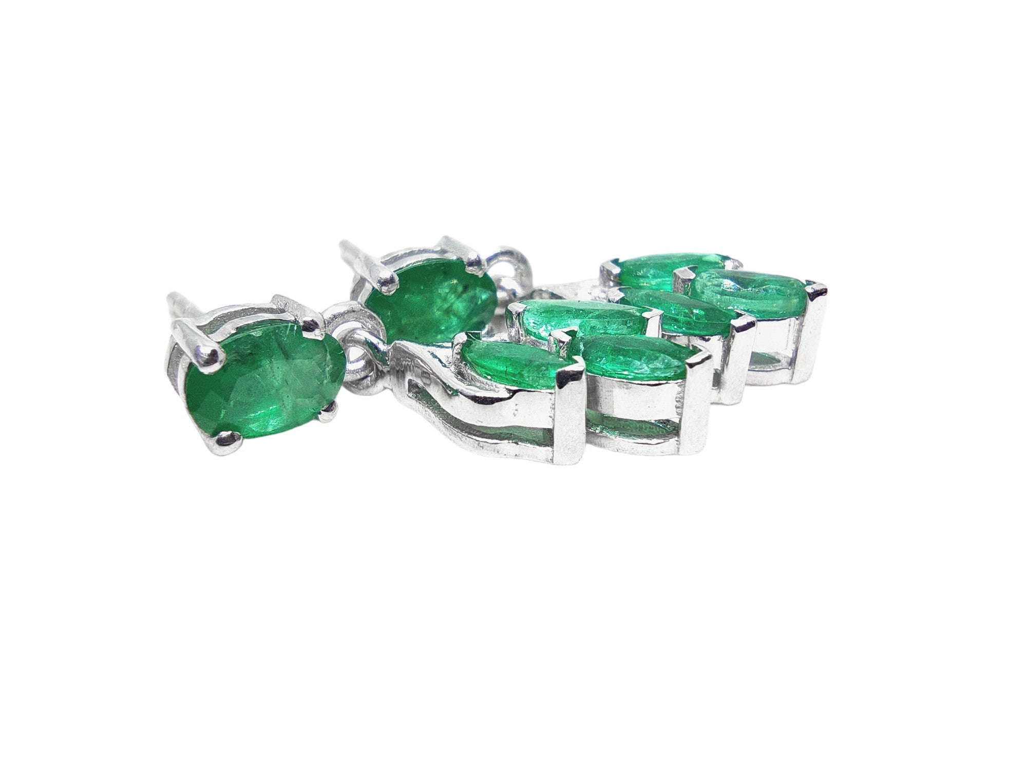 High Quality Emerald Earrings Natural Zambian Emerald Earrings 925 Sterling Silver Emerald Stud Earrings May Birthstone Bridal Earrings