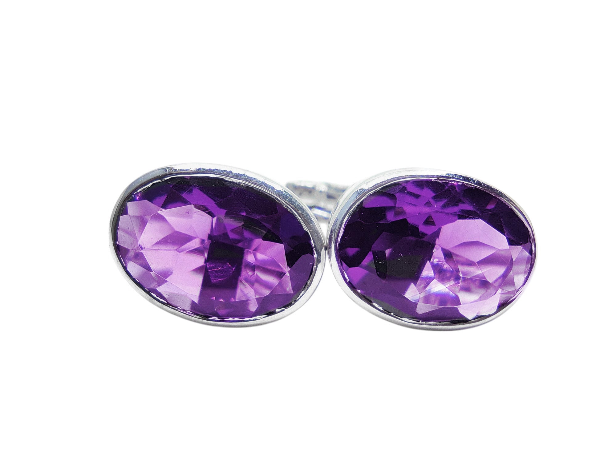 Big Amethyst Cufflinks 925 Silver Amethyst Groomsmen Cufflinks 10x14 mm Oval Amethyst Men Cufflinks Natural Amethyst Wedding Cufflinks