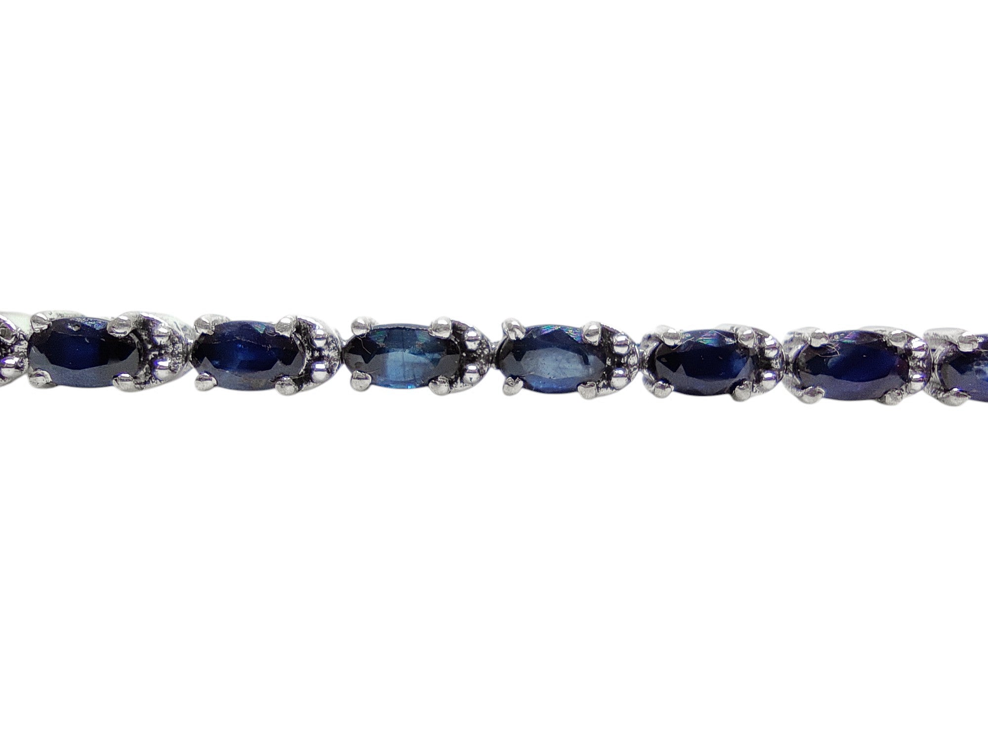 Dainty Natural Blue Sapphire Bracelet 925 Sterling Silver Sapphire Bracelet September Birthstone Bracelet Blue Stone Bracelet 3x5 mm Oval Sapphire Bracelet