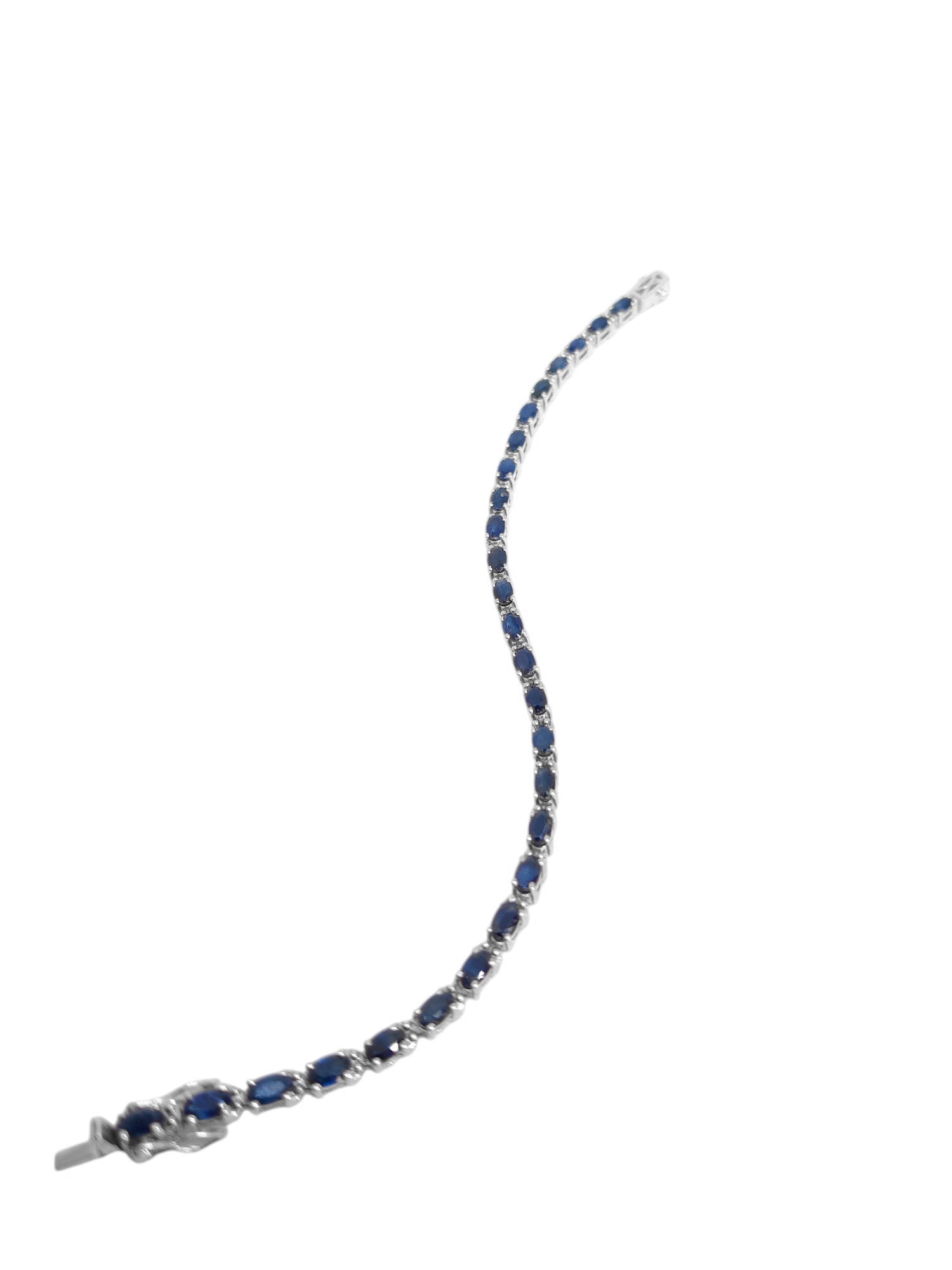 Dainty Natural Blue Sapphire Bracelet 925 Sterling Silver Sapphire Bracelet September Birthstone Bracelet Blue Stone Bracelet 3x5 mm Oval Sapphire Bracelet