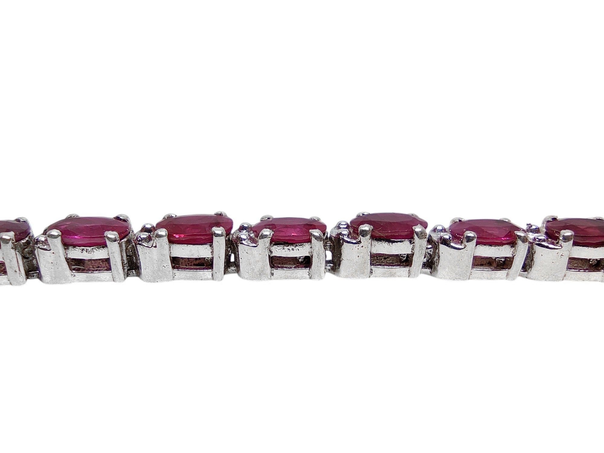 Sterling Silver Genuine Ruby Bracelet Natural Ruby Bracelet 3x5 mm Oval Ruby Bracelet Heated Ruby Bracelet July Birthstone Bracelet