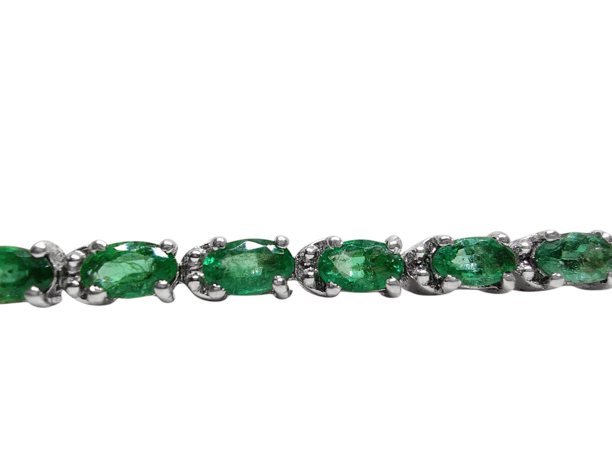 Sterling Silver Genuine Emerald Bracelet Natural Emerald Bracelet 3x5 mm Oval Emerald Bracelet May Birthstone Bracelet Green Emerald Jewelry