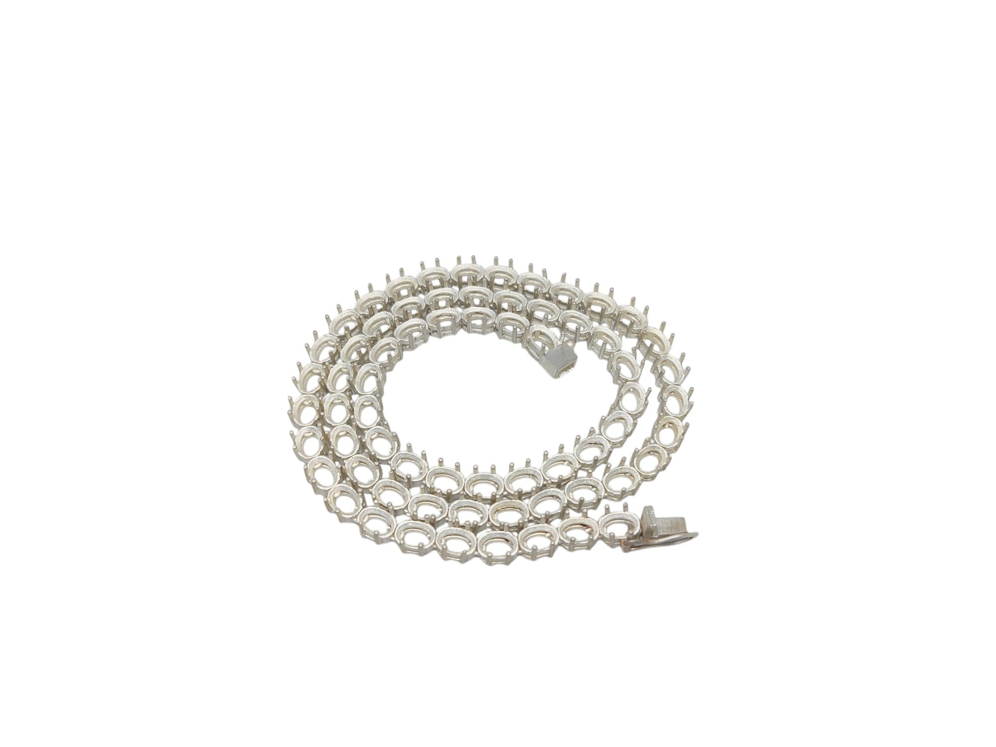 Tennis Chain Silver 4x6,5x7,6x8,7x9 mm Oval Tennis Chain Mounts 925 Silver Oval Tennis Necklace Blank Mounts Oval Necklace Blanks Setting