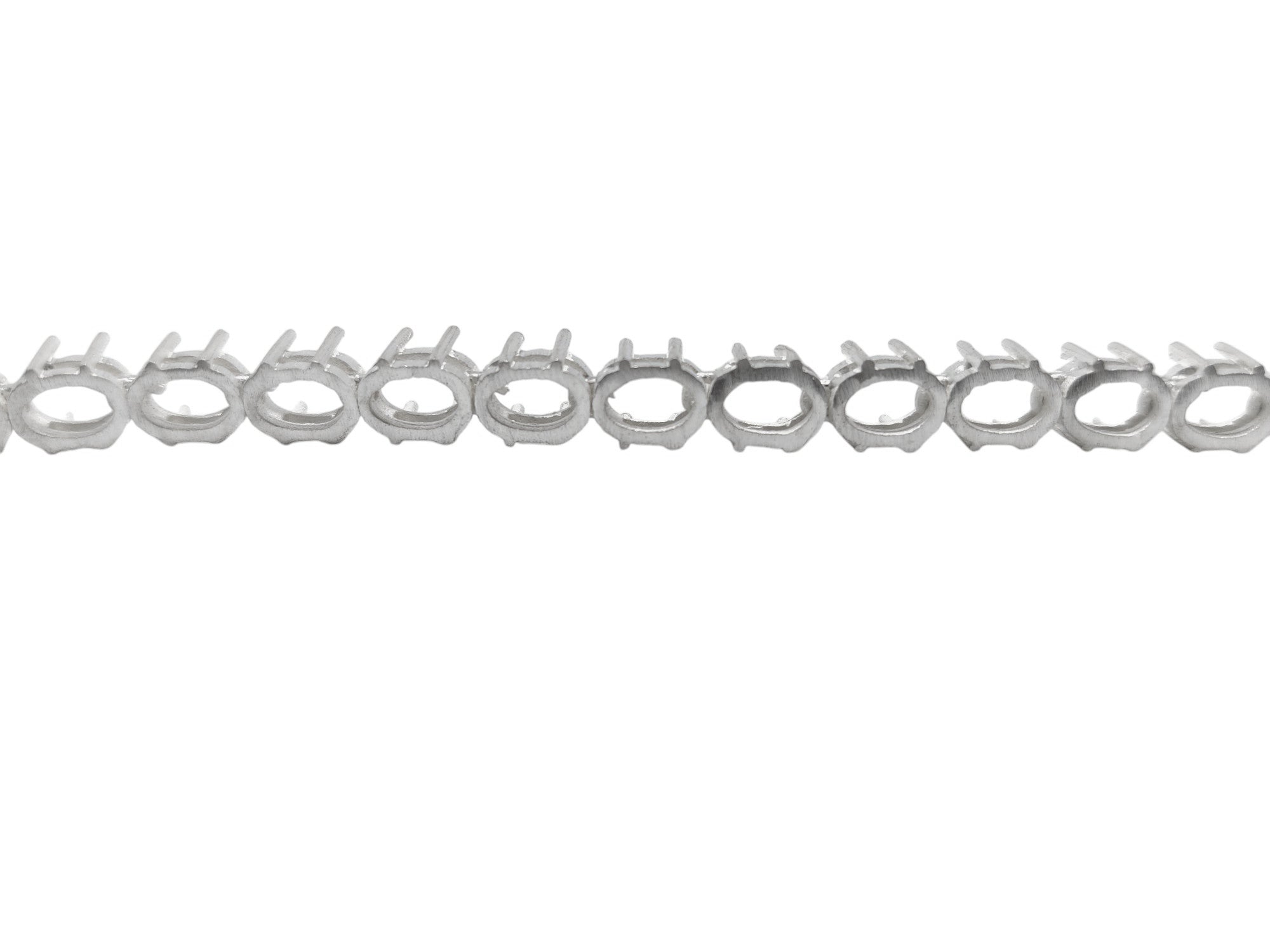 Tennis Chain Silver 4x6,5x7,6x8,7x9 mm Oval Tennis Chain Mounts 925 Silver Oval Tennis Necklace Blank Mounts Oval Necklace Blanks Setting